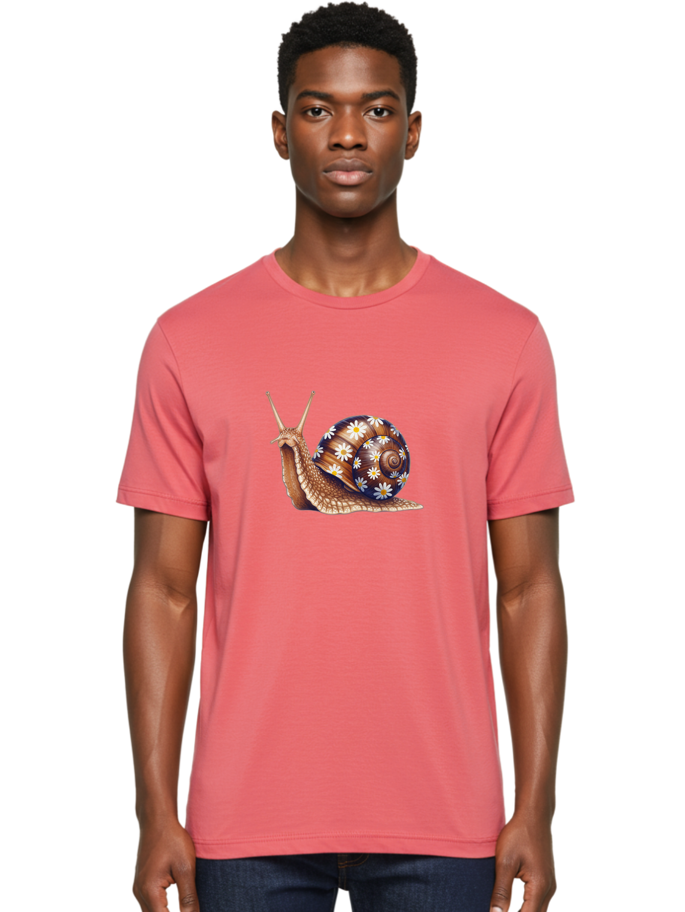 Snail-With-Flowers Men'S Graphic Tee, 100% Cotton, Comfortable Casual Summer Wear, Machine Washable, Vintage Camera, Old Camera, Antique Camera, Black Camera, Classic Photography, Photography Equipment, Nostalgic Device, Film Camera, Bag022