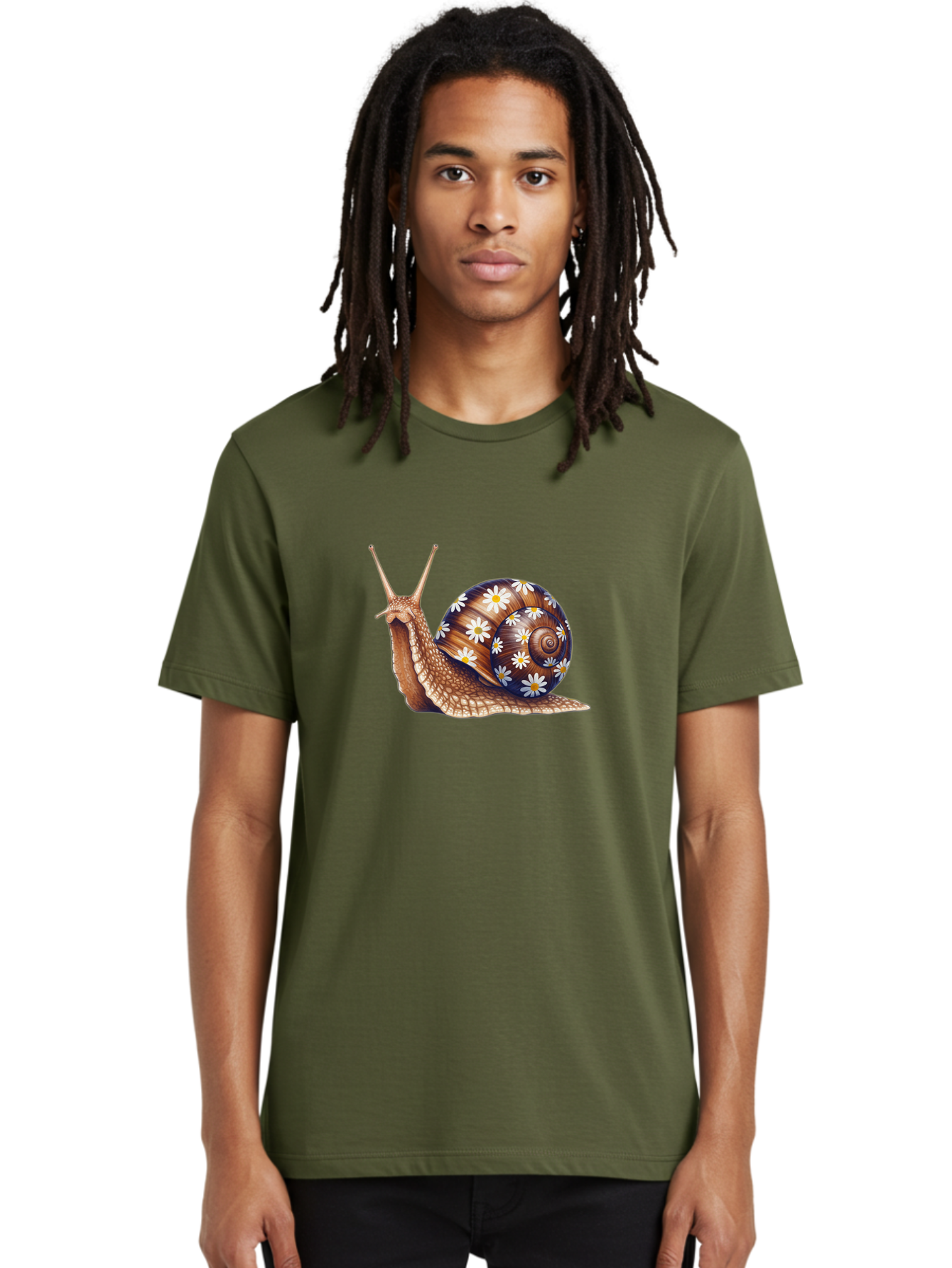 Snail-With-Flowers Men'S Graphic Tee, 100% Cotton, Comfortable Casual Summer Wear, Machine Washable, Vintage Camera, Old Camera, Antique Camera, Black Camera, Classic Photography, Photography Equipment, Nostalgic Device, Film Camera, Bag022