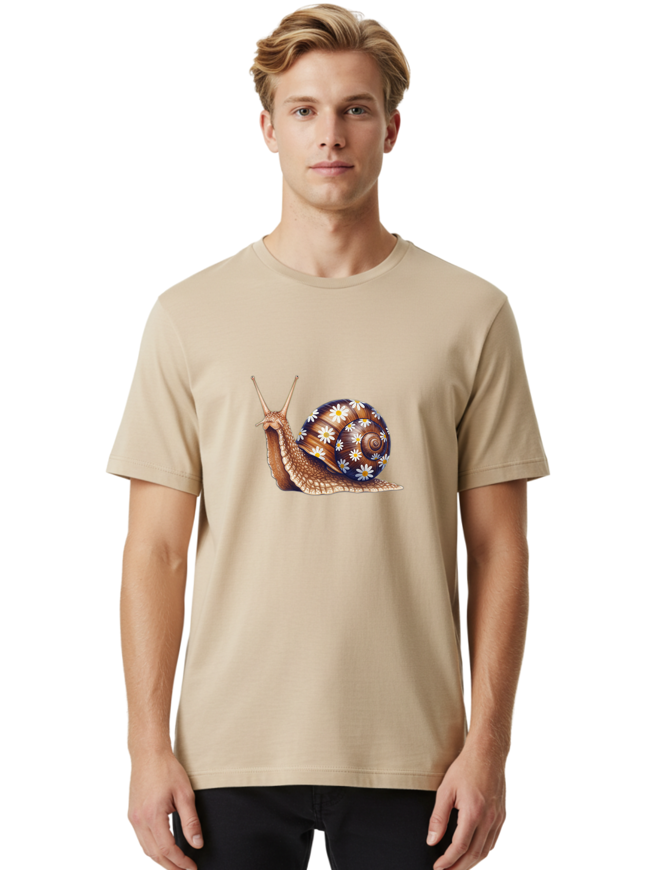 Snail-With-Flowers Men'S Graphic Tee, 100% Cotton, Comfortable Casual Summer Wear, Machine Washable, Vintage Camera, Old Camera, Antique Camera, Black Camera, Classic Photography, Photography Equipment, Nostalgic Device, Film Camera, Bag022
