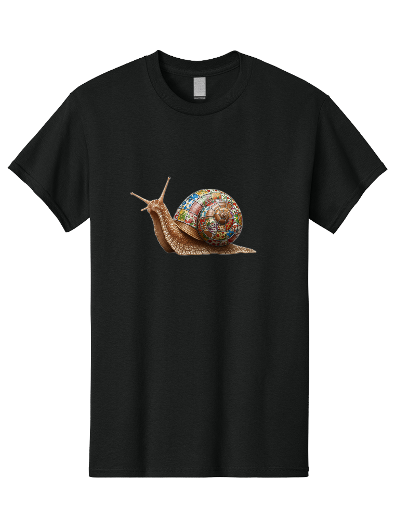 Snail-With-Stained-Glass-Shell Men'S Graphic Tee, 100% Cotton, Comfortable Casual Summer Wear, Machine Washable, Vintage Camera, Old Camera, Antique Camera, Black Camera, Classic Photography, Photography Equipment, Nostalgic Device, Bag028