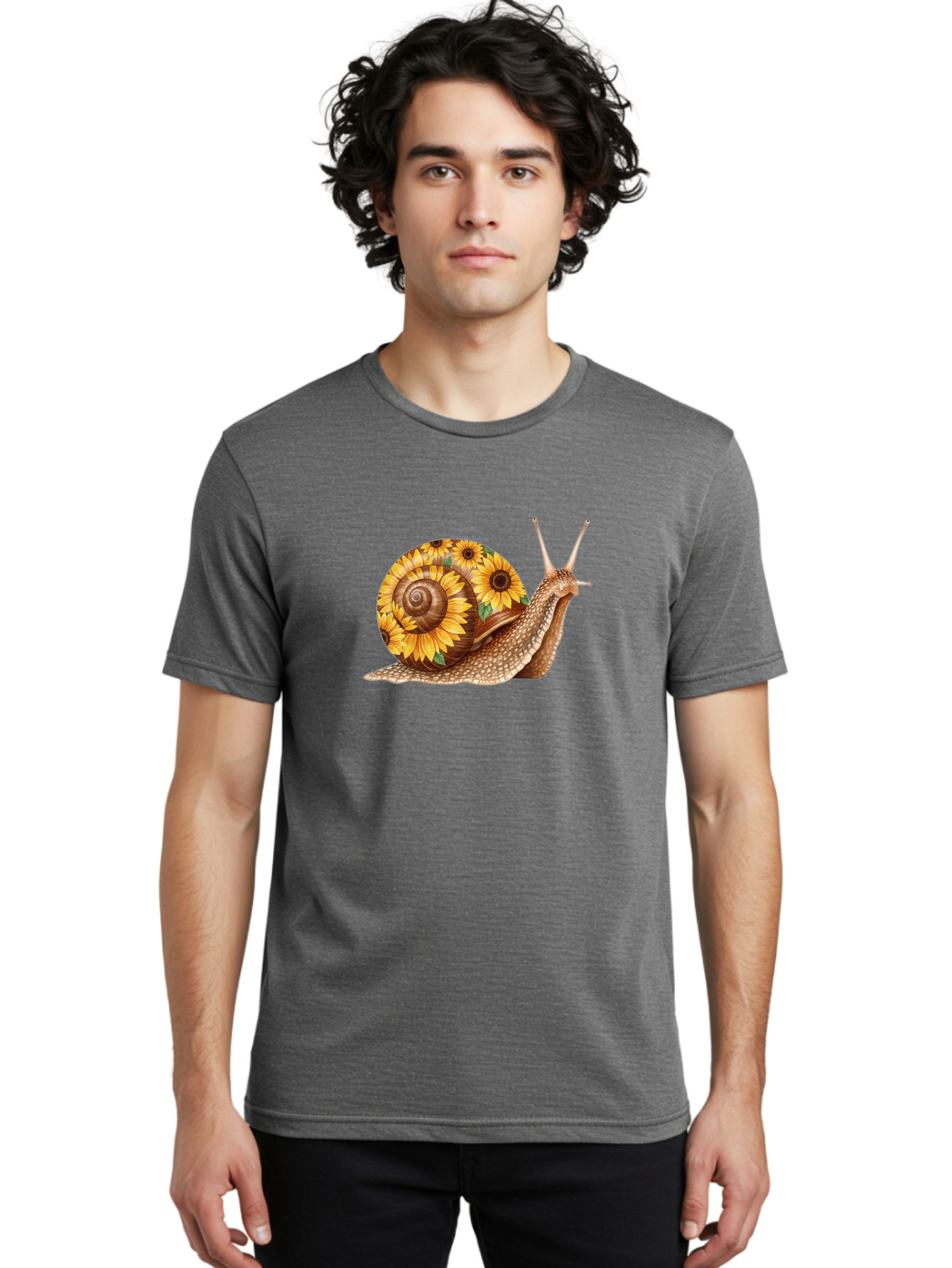 Snail-With-Sunflowers Men'S Graphic Tee, 100% Cotton, Comfortable Casual Summer Wear, Machine Washable, Vintage Camera, Old Camera, Antique Camera, Black Camera, Classic Photography, Photography Equipment, Nostalgic Device, Film Camera, Bag029