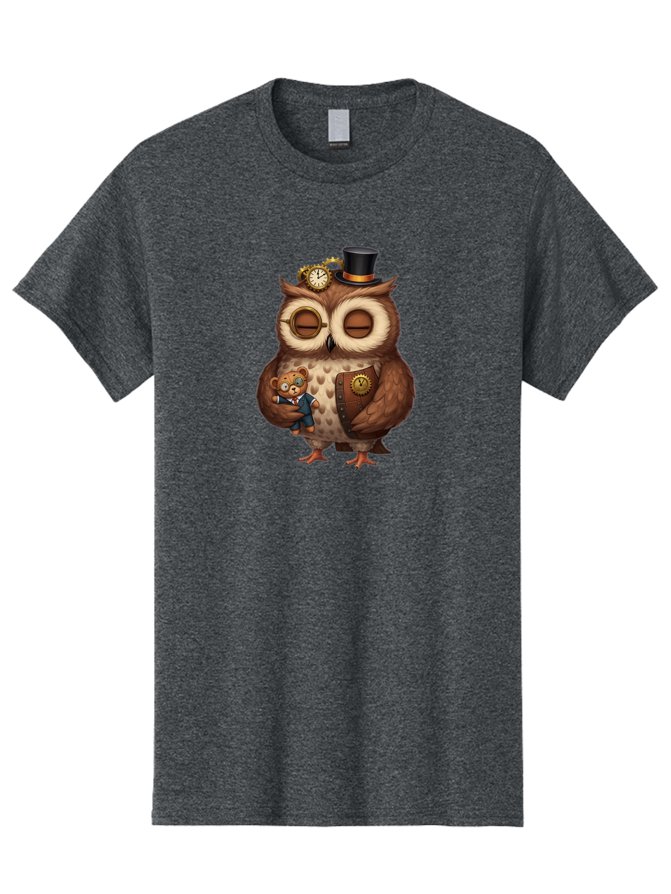 Steampunk-Owl Men'S Graphic Tee, 100% Cotton, Comfortable Casual Summer Wear, Machine Washable, Vintage Camera, Old Camera, Antique Camera, Black Camera, Classic Photography, Photography Equipment, Nostalgic Device, Film Camera, Camera Art Bag034