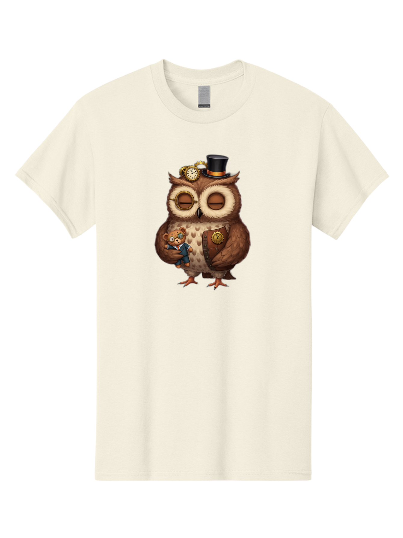 Steampunk-Owl Men'S Graphic Tee, 100% Cotton, Comfortable Casual Summer Wear, Machine Washable, Vintage Camera, Old Camera, Antique Camera, Black Camera, Classic Photography, Photography Equipment, Nostalgic Device, Film Camera, Camera Art Bag034