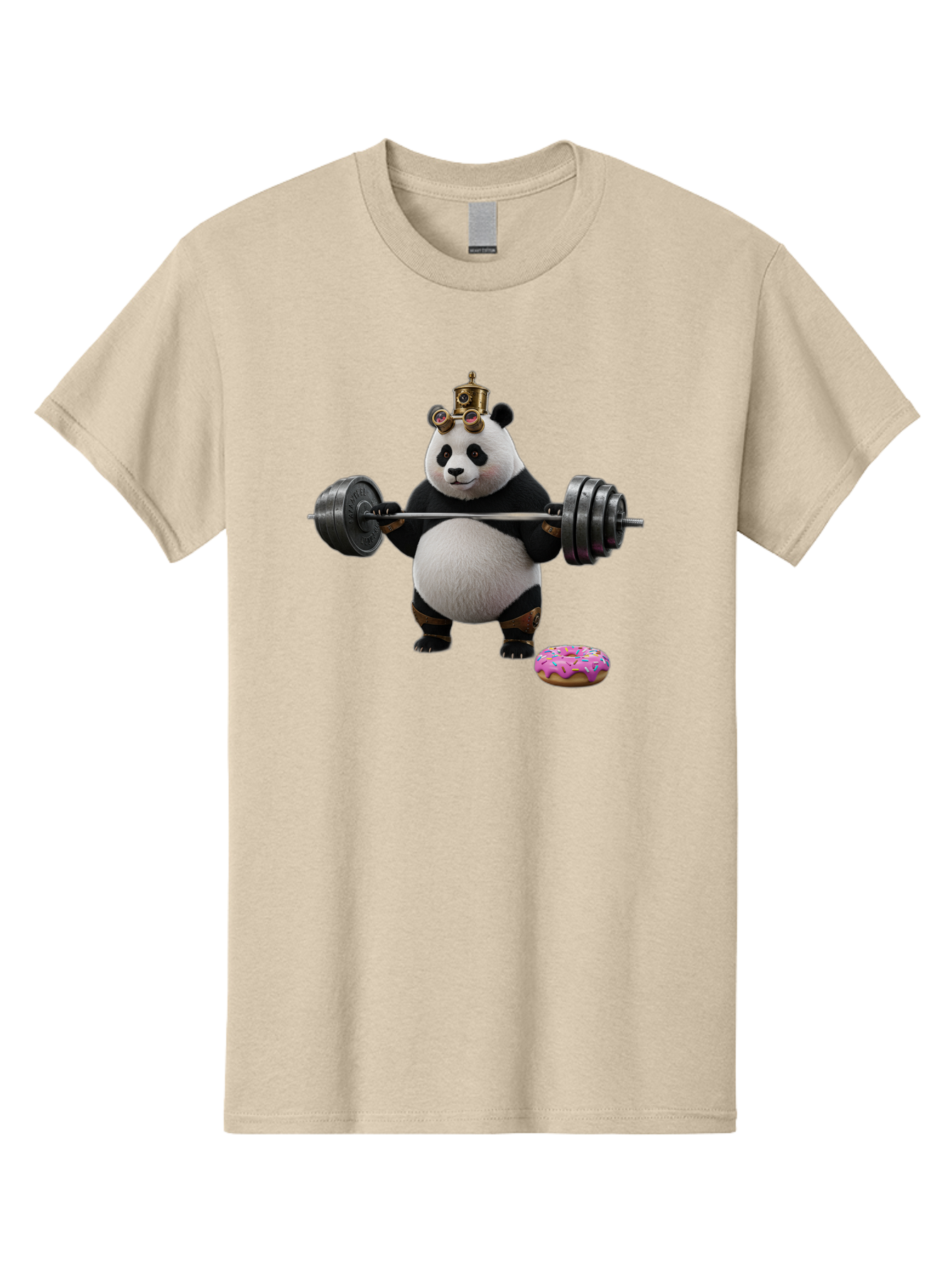 Steampunk-Panda-Lifting-Weights Men'S Graphic Tee, 100% Cotton, Comfortable Casual Summer Wear, Machine Washable, Vintage Camera, Old Camera, Antique Camera, Black Camera, Classic Photography, Photography Equipment, Nostalgic Device, Bag035