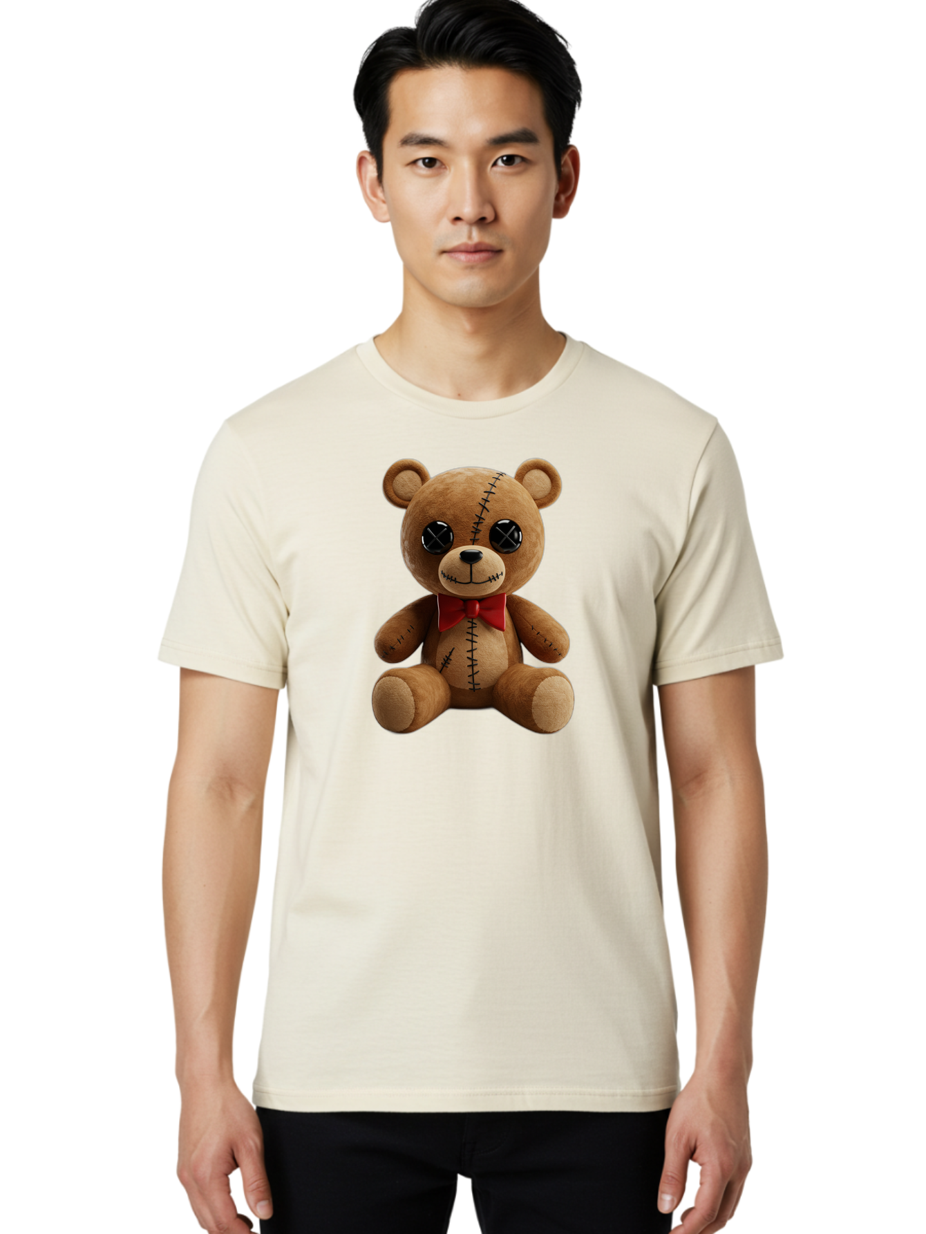 Stuffed-Teddy-Bear Men'S Graphic Tee, 100% Cotton, Comfortable Casual Summer Wear, Machine Washable, Vintage Camera, Old Camera, Antique Camera, Black Camera, Classic Photography, Photography Equipment, Nostalgic Device, Film Camera, Bag036