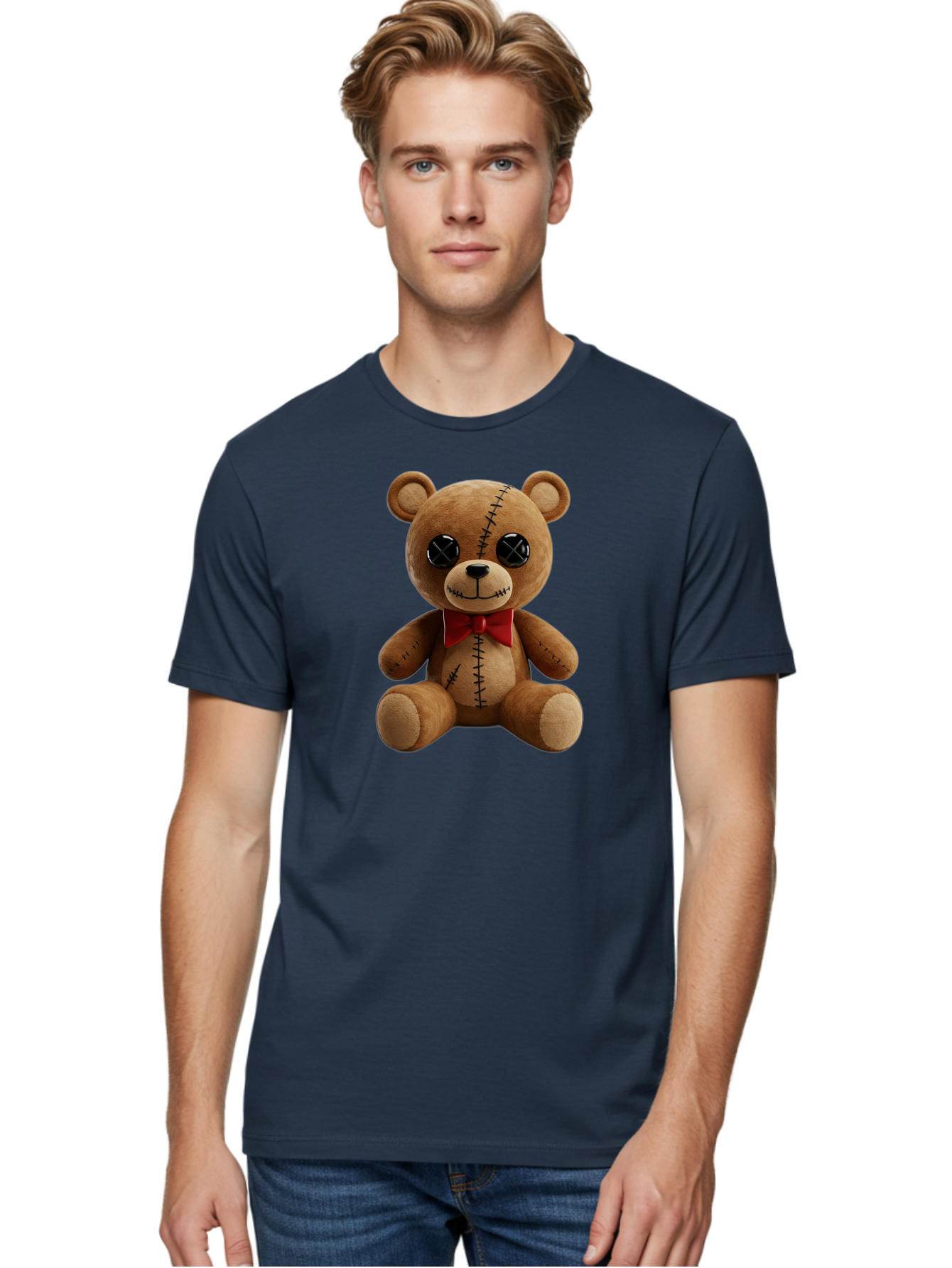 Stuffed-Teddy-Bear Men'S Graphic Tee, 100% Cotton, Comfortable Casual Summer Wear, Machine Washable, Vintage Camera, Old Camera, Antique Camera, Black Camera, Classic Photography, Photography Equipment, Nostalgic Device, Film Camera, Bag036