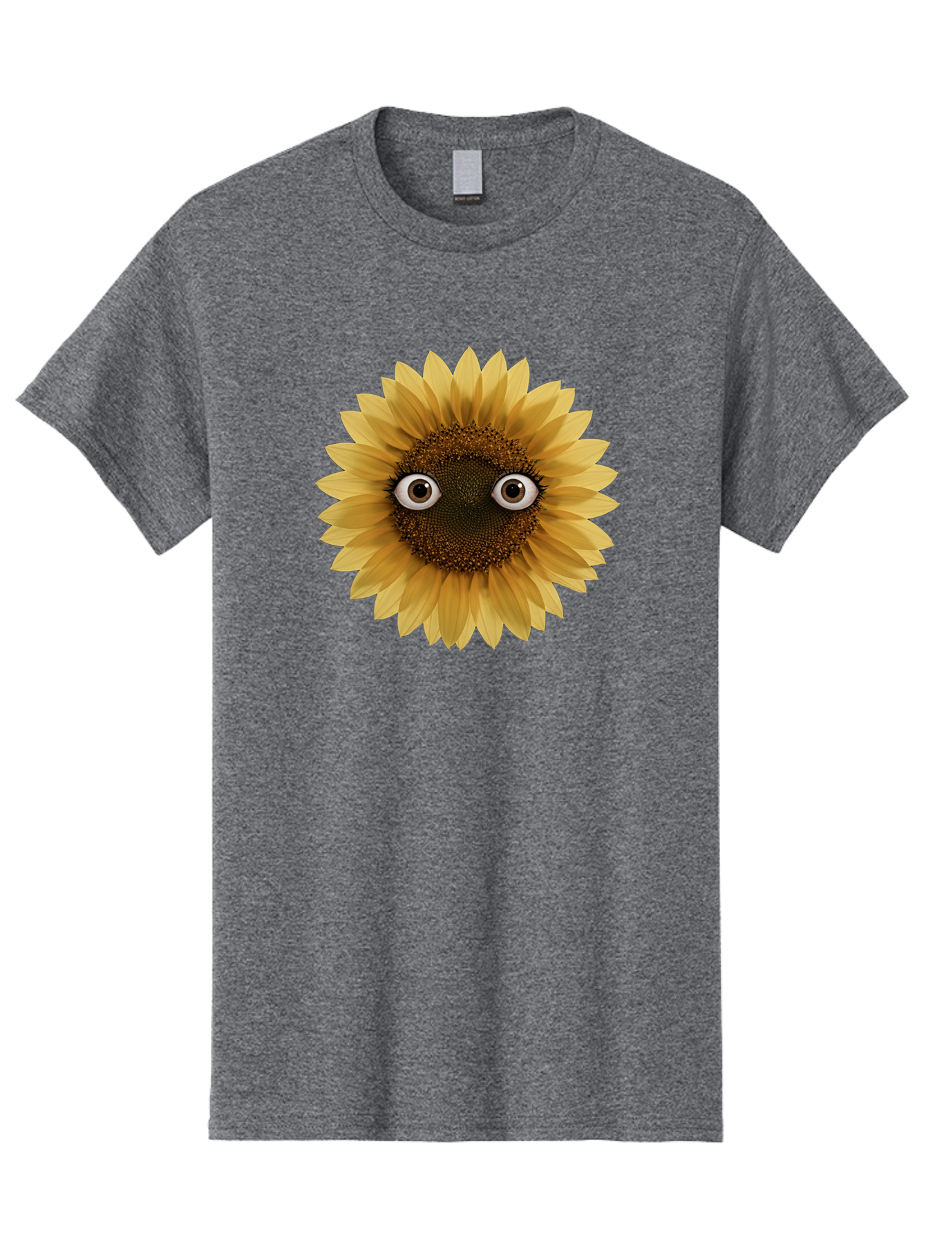 Sunflower-With-Eyes-1 Men'S Graphic Tee, 100% Cotton, Comfortable Casual Summer Wear, Machine Washable, Vintage Camera, Old Camera, Antique Camera, Black Camera, Classic Photography, Photography Equipment, Nostalgic Device, Film Camera, Bag041