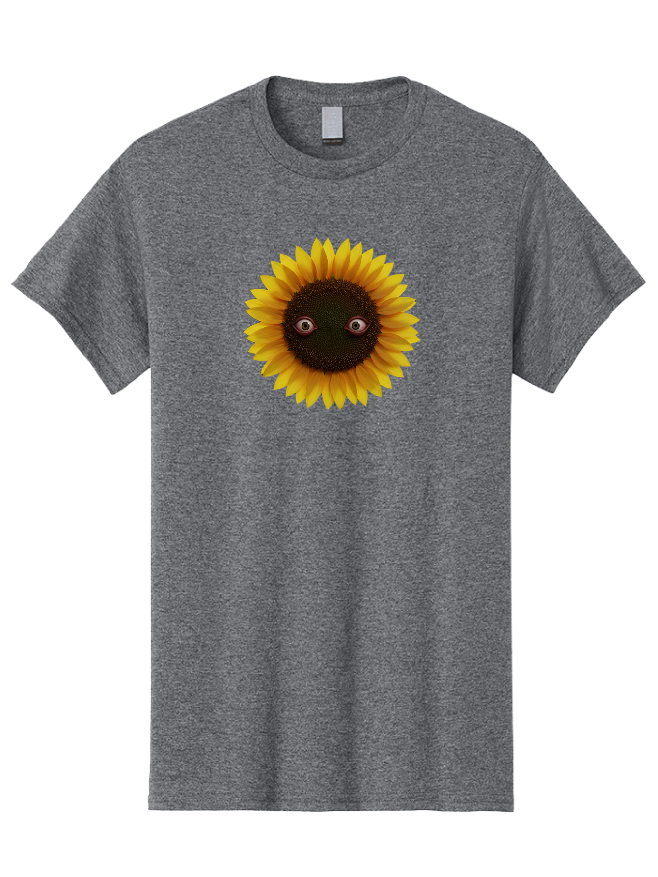 Sunflower-With-Eyes-2 Men'S Graphic Tee, 100% Cotton, Comfortable Casual Summer Wear, Machine Washable, Vintage Camera, Old Camera, Antique Camera, Black Camera, Classic Photography, Photography Equipment, Nostalgic Device, Film Camera, Bag042