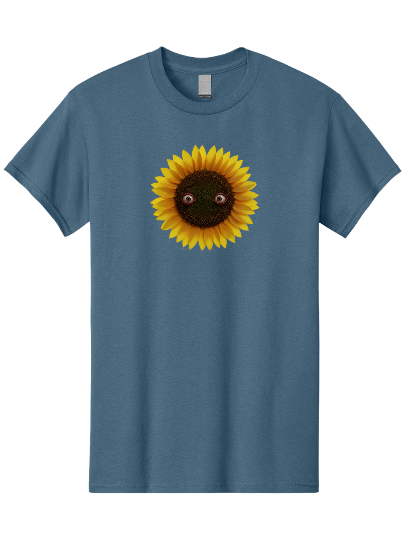 Sunflower-With-Eyes-2 Men'S Graphic Tee, 100% Cotton, Comfortable Casual Summer Wear, Machine Washable, Vintage Camera, Old Camera, Antique Camera, Black Camera, Classic Photography, Photography Equipment, Nostalgic Device, Film Camera, Bag042