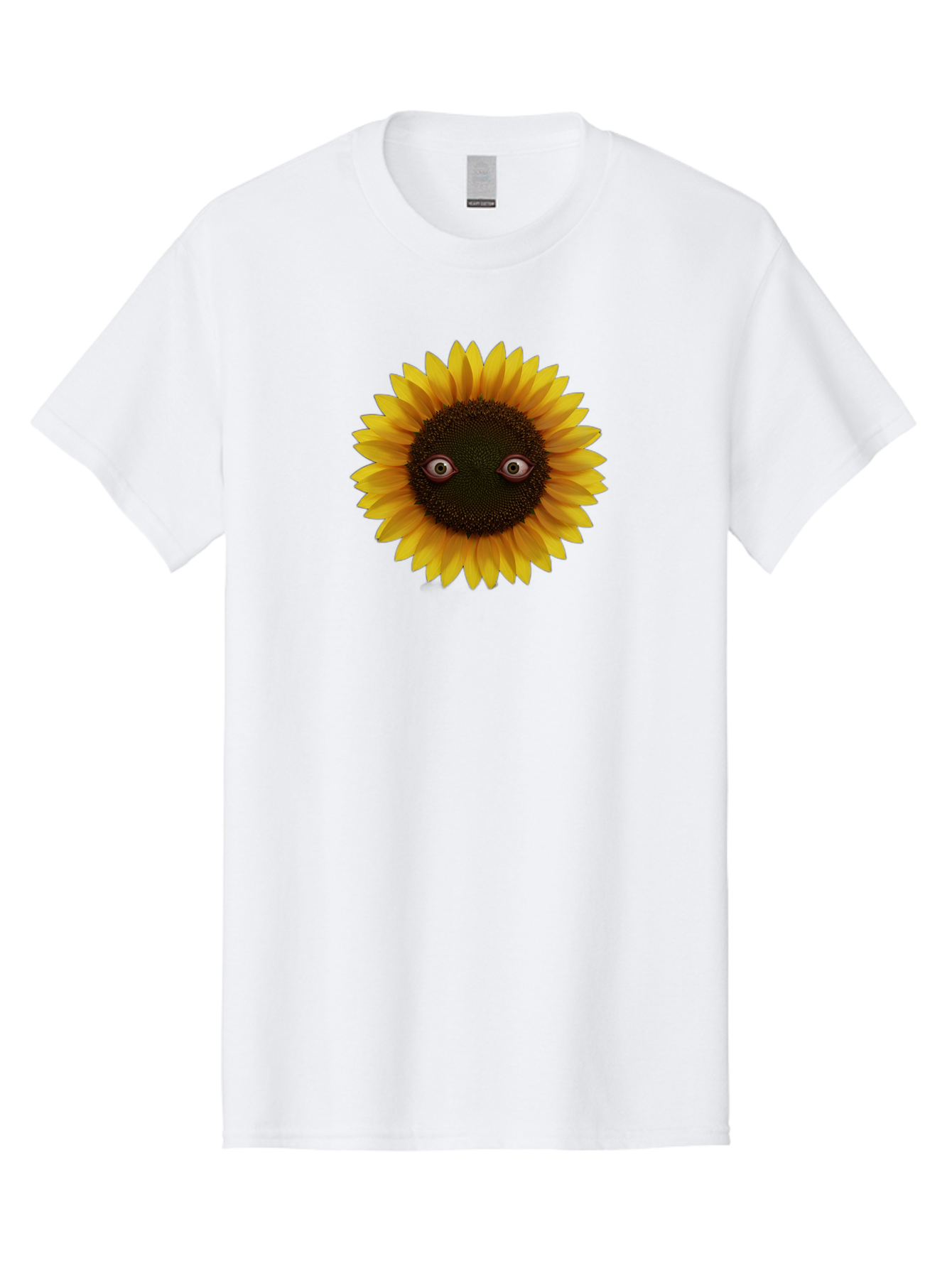 Sunflower-With-Eyes-2 Men'S Graphic Tee, 100% Cotton, Comfortable Casual Summer Wear, Machine Washable, Vintage Camera, Old Camera, Antique Camera, Black Camera, Classic Photography, Photography Equipment, Nostalgic Device, Film Camera, Bag042