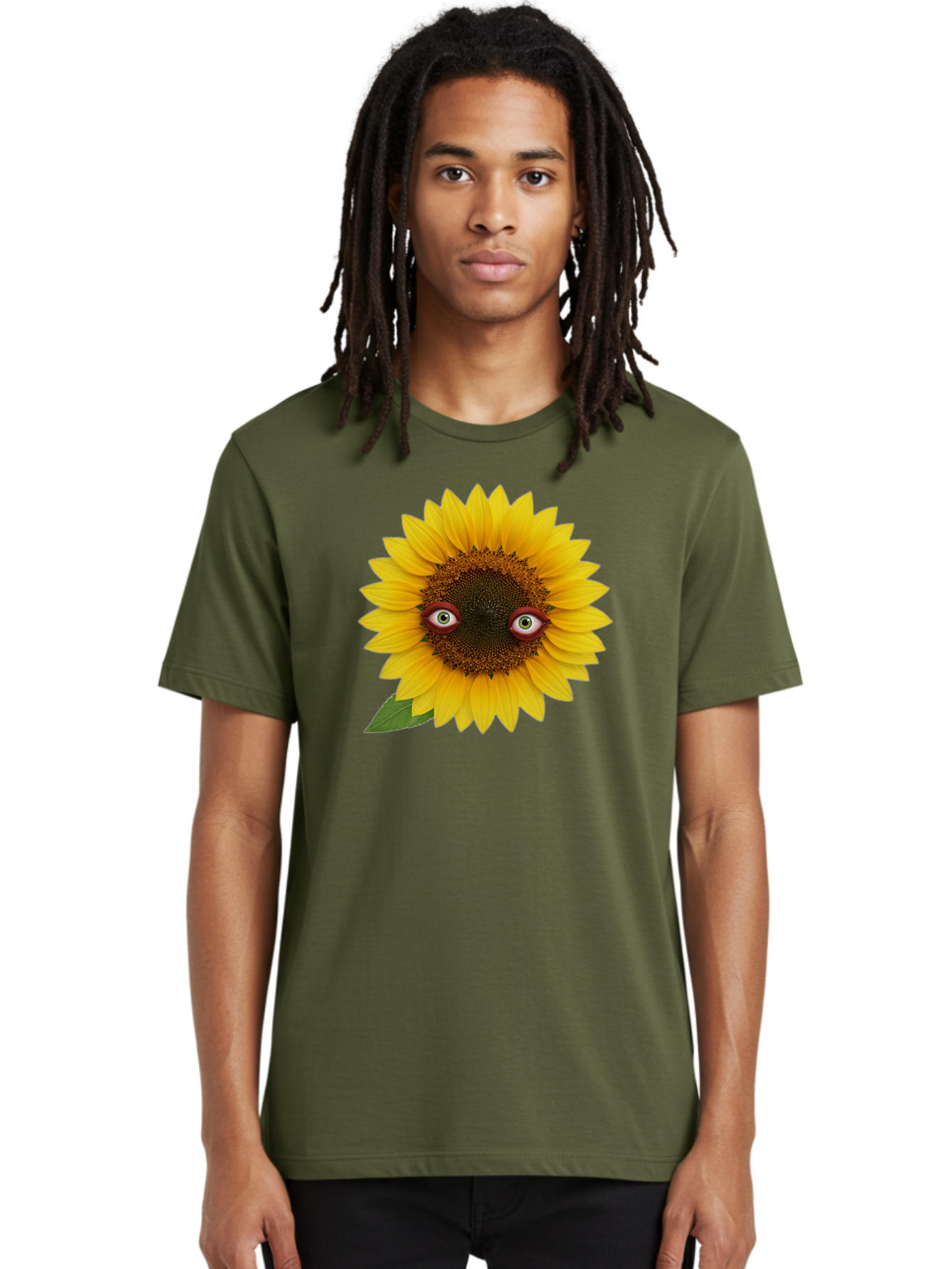 Sunflower-With-Eyes-3 Men'S Graphic Tee, 100% Cotton, Comfortable Casual Summer Wear, Machine Washable, Vintage Camera, Old Camera, Antique Camera, Black Camera, Classic Photography, Photography Equipment, Nostalgic Device, Film Camera, Bag043