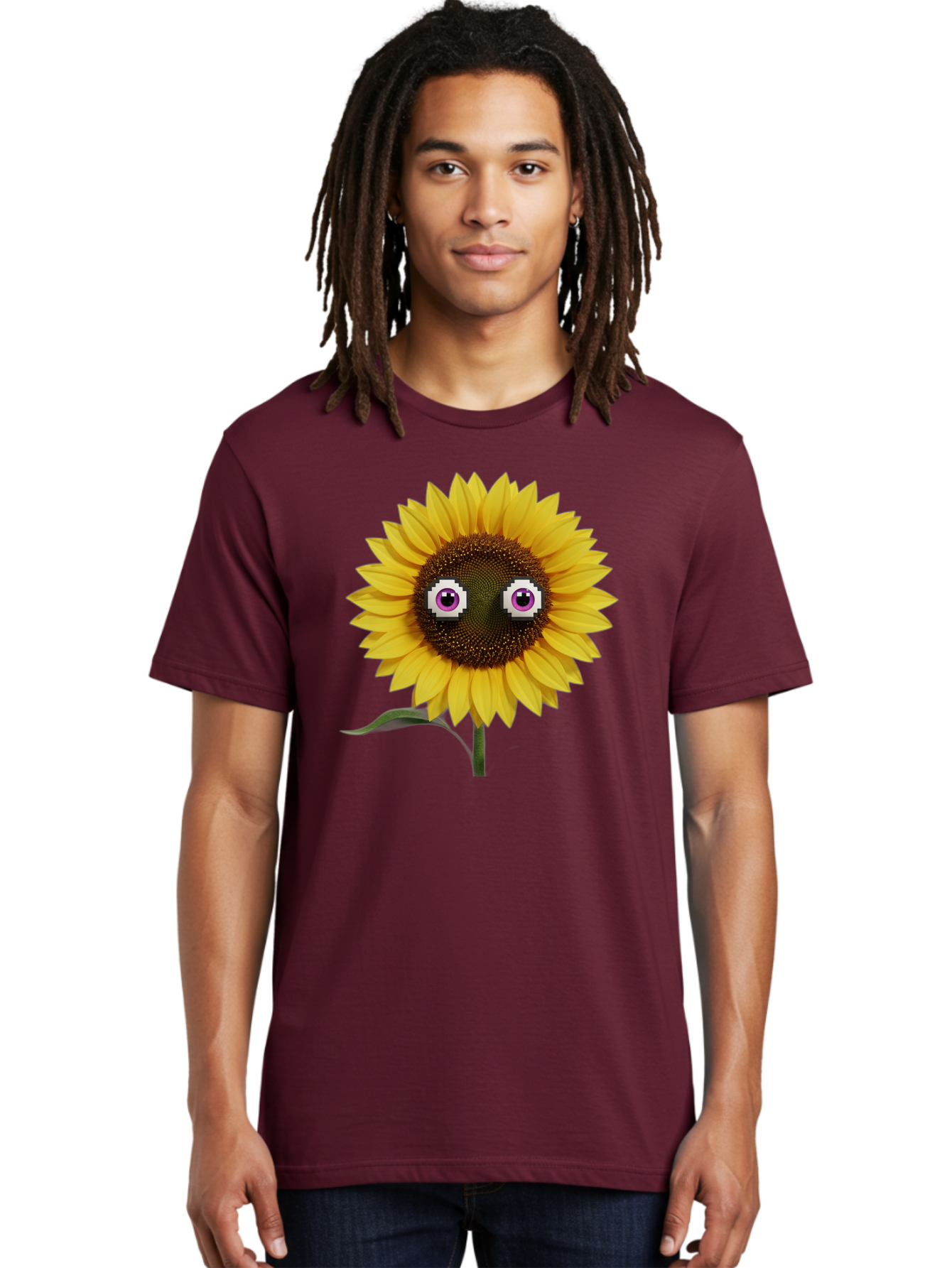 Sunflower-With-Eyes Men'S Graphic Tee, 100% Cotton, Comfortable Casual Summer Wear, Machine Washable, Vintage Camera, Old Camera, Antique Camera, Black Camera, Classic Photography, Photography Equipment, Nostalgic Device, Film Camera, Bag046