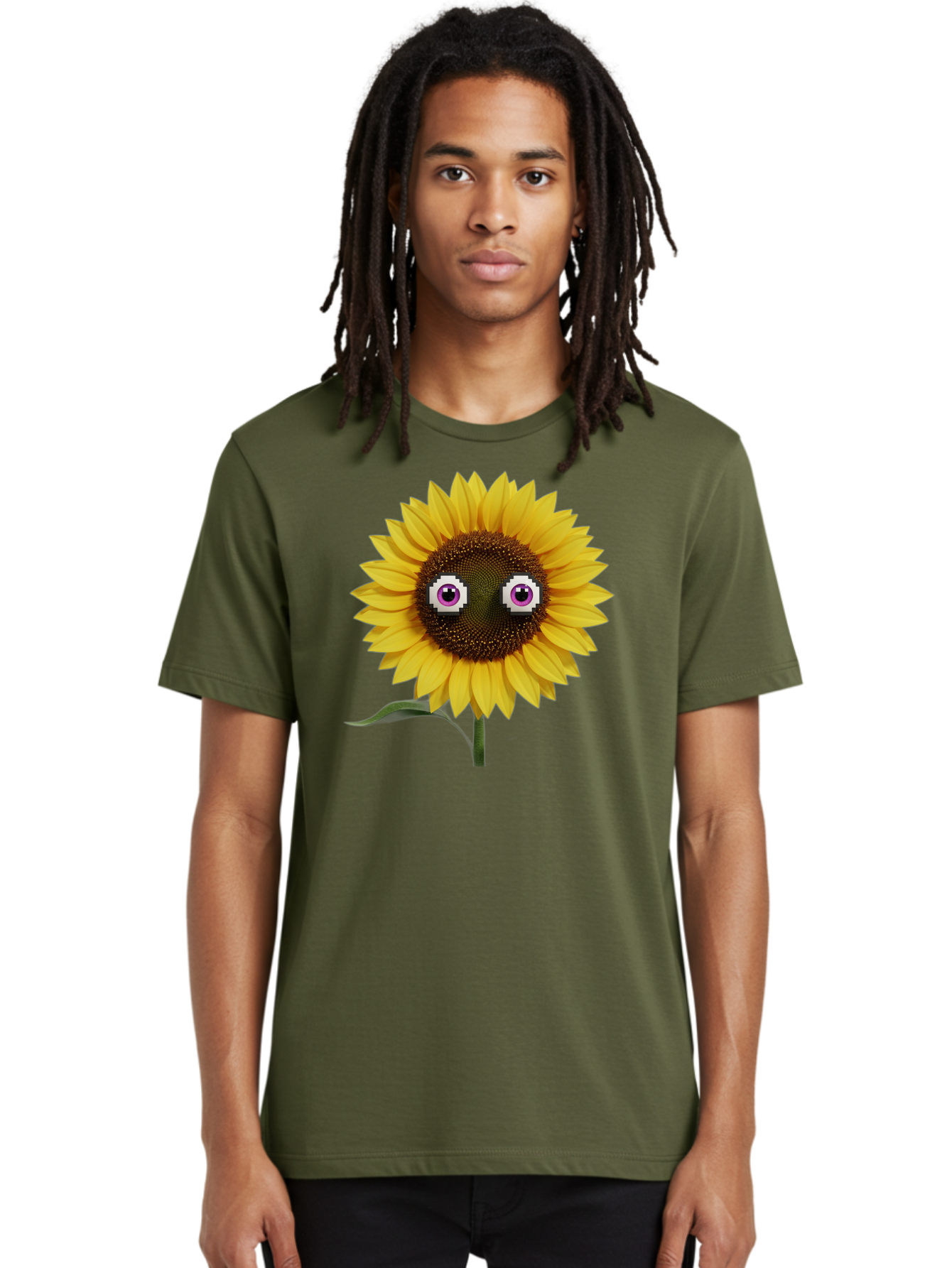 Sunflower-With-Eyes Men'S Graphic Tee, 100% Cotton, Comfortable Casual Summer Wear, Machine Washable, Vintage Camera, Old Camera, Antique Camera, Black Camera, Classic Photography, Photography Equipment, Nostalgic Device, Film Camera, Bag046