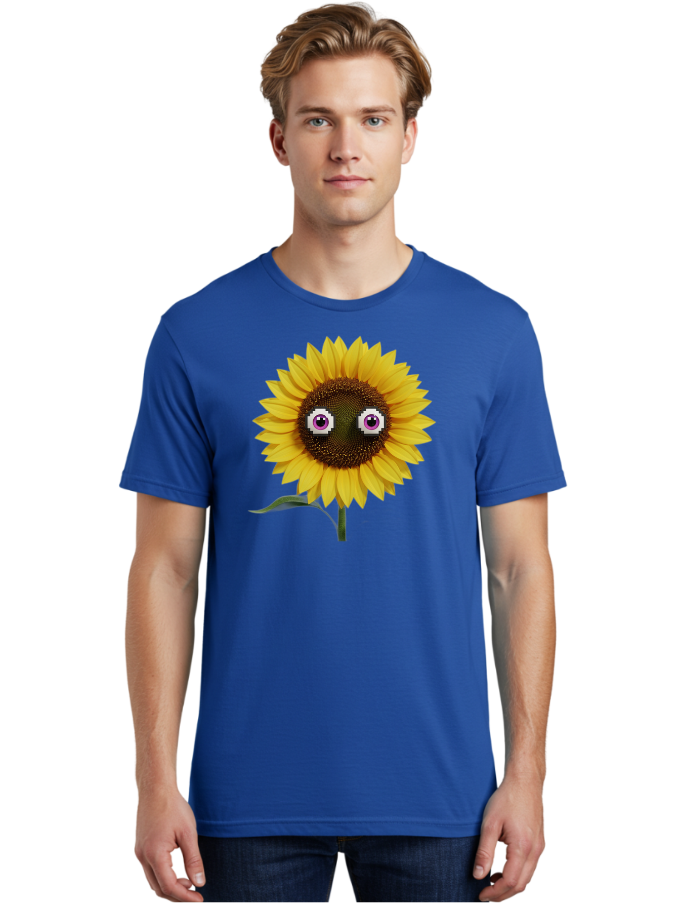 Sunflower-With-Eyes Men'S Graphic Tee, 100% Cotton, Comfortable Casual Summer Wear, Machine Washable, Vintage Camera, Old Camera, Antique Camera, Black Camera, Classic Photography, Photography Equipment, Nostalgic Device, Film Camera, Bag046