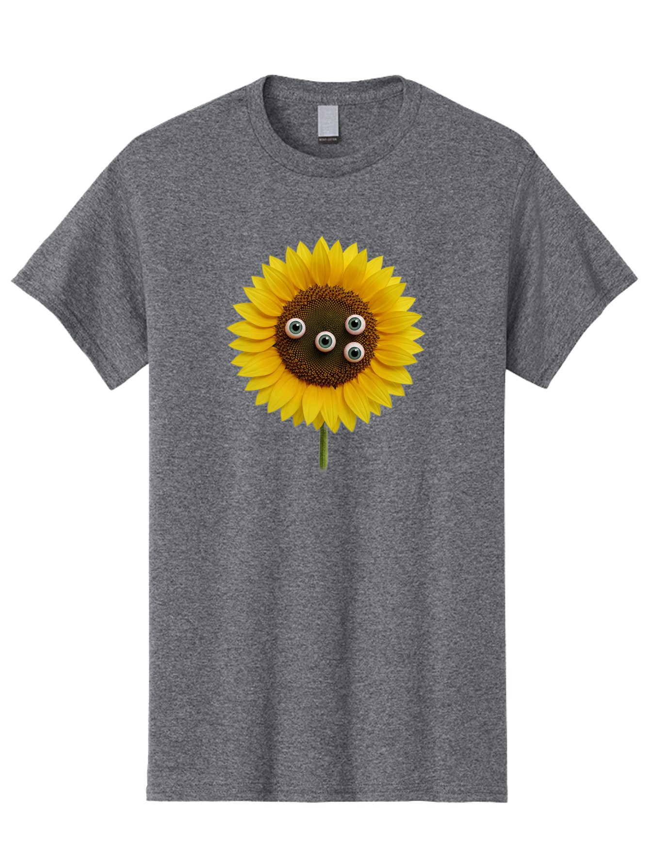 Sunflower-With-Googly-Eyes Men'S Graphic Tee, 100% Cotton, Comfortable Casual Summer Wear, Machine Washable, Vintage Camera, Old Camera, Antique Camera, Black Camera, Classic Photography, Photography Equipment, Nostalgic Device, Film Camera, Bag047