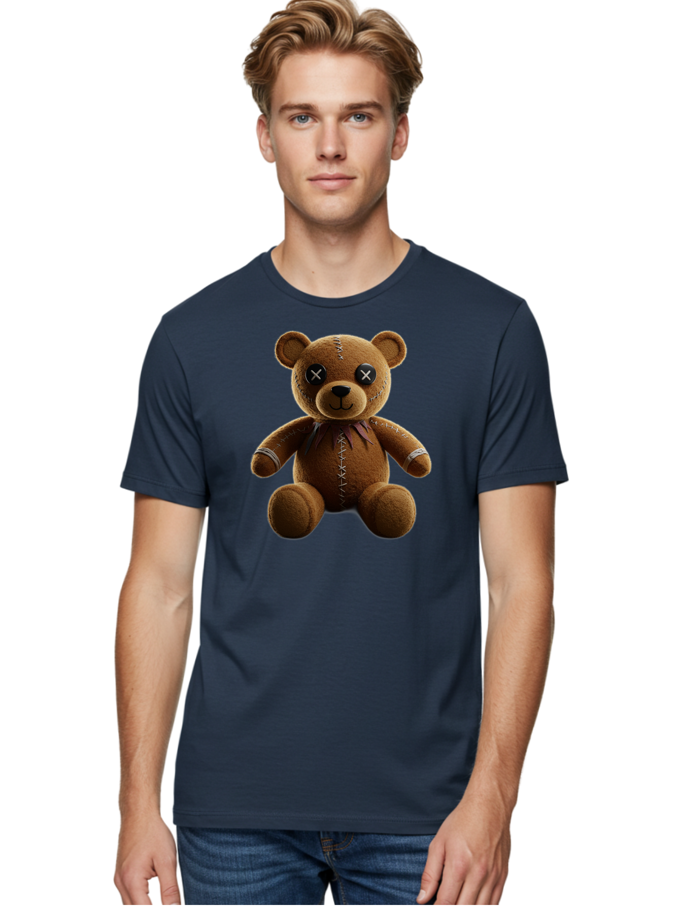 Teddy-Bear-With-Crossed-Eyes Men'S Graphic Tee, 100% Cotton, Comfortable Casual Summer Wear, Machine Washable, Vintage Camera, Old Camera, Antique Camera, Black Camera, Classic Photography, Photography Equipment, Nostalgic Device, Film Camera, Bag055