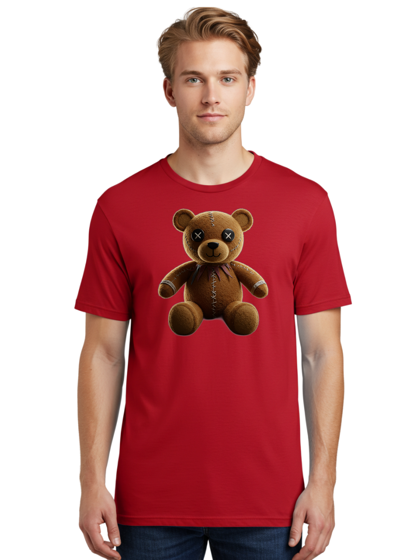 Teddy-Bear-With-Crossed-Eyes Men'S Graphic Tee, 100% Cotton, Comfortable Casual Summer Wear, Machine Washable, Vintage Camera, Old Camera, Antique Camera, Black Camera, Classic Photography, Photography Equipment, Nostalgic Device, Film Camera, Bag055