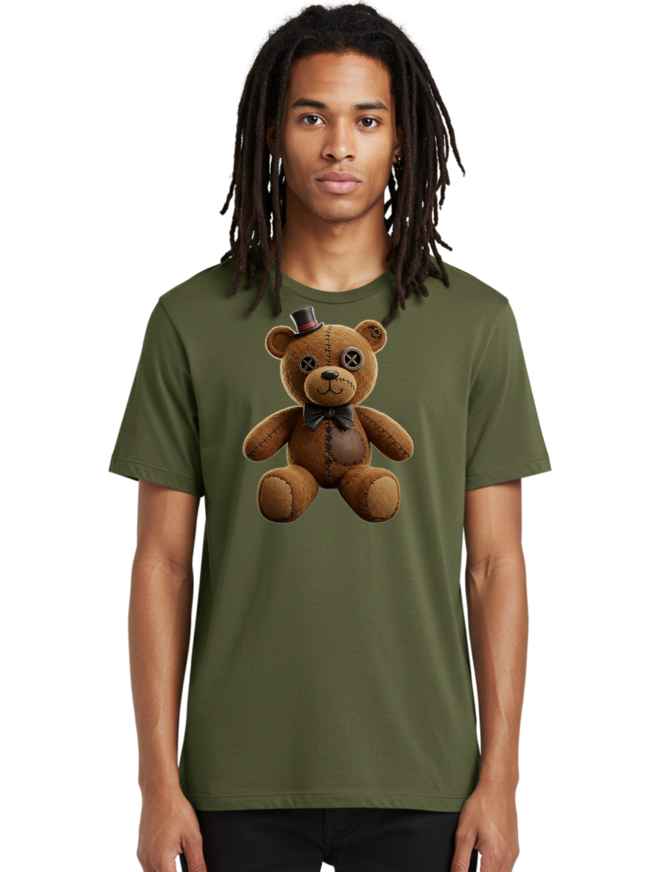 Teddy-Bear-With-Top-Hat Men'S Graphic Tee, 100% Cotton, Comfortable Casual Summer Wear, Machine Washable, Vintage Camera, Old Camera, Antique Camera, Black Camera, Classic Photography, Photography Equipment, Nostalgic Device, Film Camera, Bag056