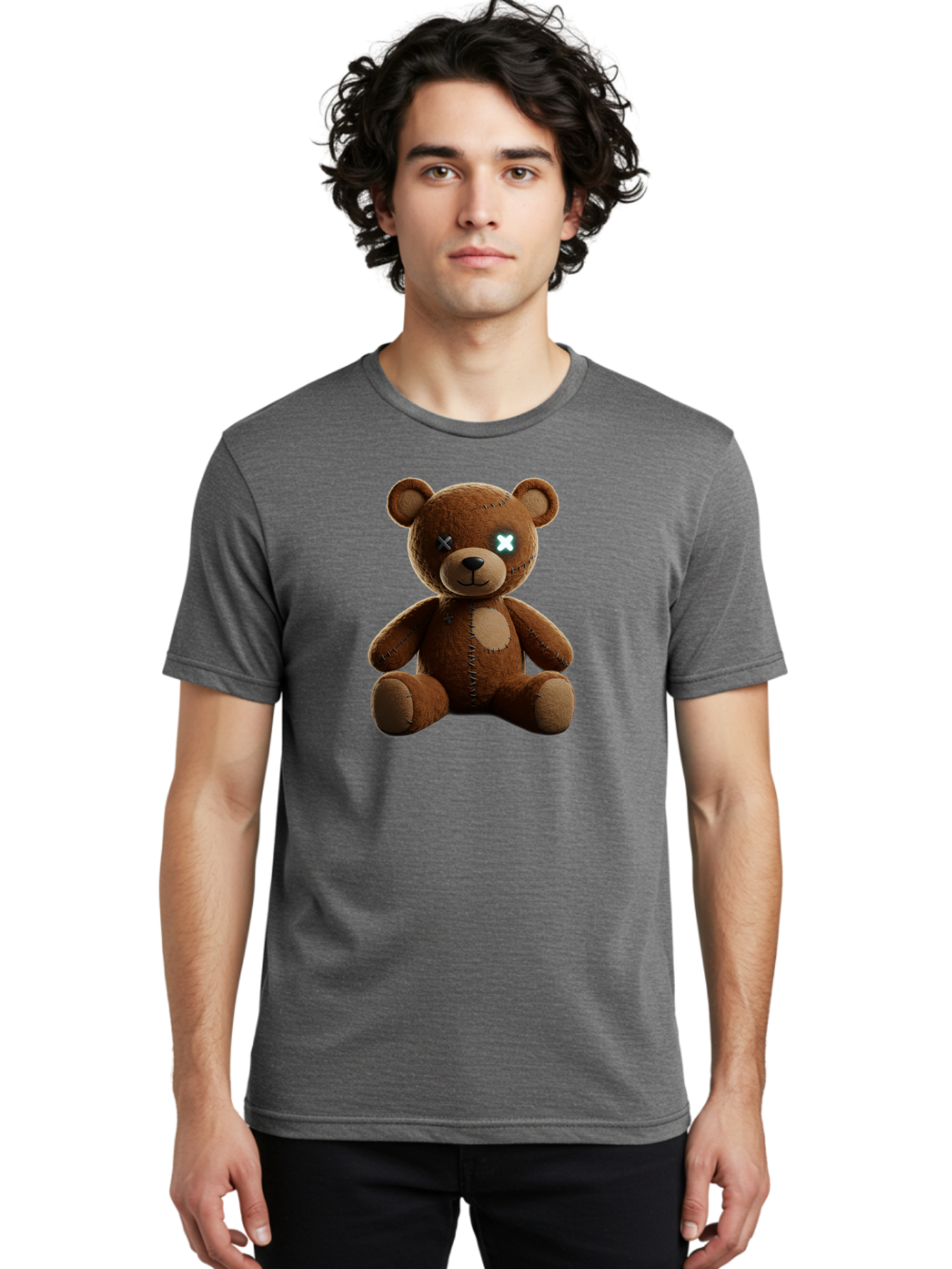 Teddy-Bear-With-X-Eyes Men'S Graphic Tee, 100% Cotton, Comfortable Casual Summer Wear, Machine Washable, Vintage Camera, Old Camera, Antique Camera, Black Camera, Classic Photography, Photography Equipment, Nostalgic Device, Film Camera, Bag057