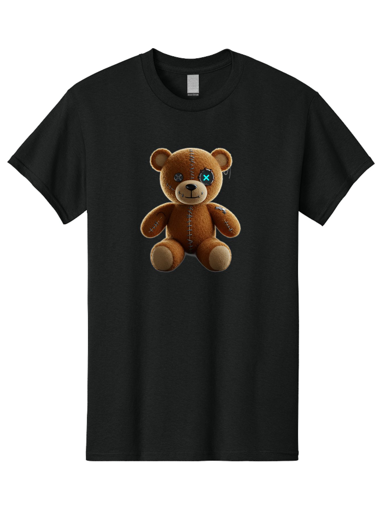 Teddy-Bear-With-X-Stitch-Eyes Men'S Graphic Tee, 100% Cotton, Comfortable Casual Summer Wear, Machine Washable, Vintage Camera, Old Camera, Antique Camera, Black Camera, Classic Photography, Photography Equipment, Nostalgic Device, Bag058