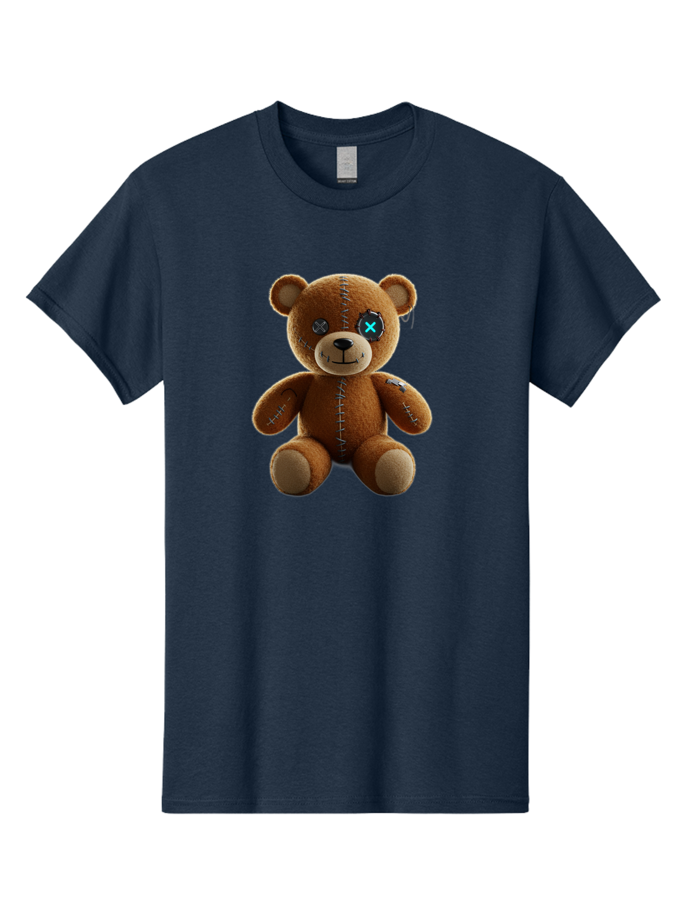 Teddy-Bear-With-X-Stitch-Eyes Men'S Graphic Tee, 100% Cotton, Comfortable Casual Summer Wear, Machine Washable, Vintage Camera, Old Camera, Antique Camera, Black Camera, Classic Photography, Photography Equipment, Nostalgic Device, Bag058