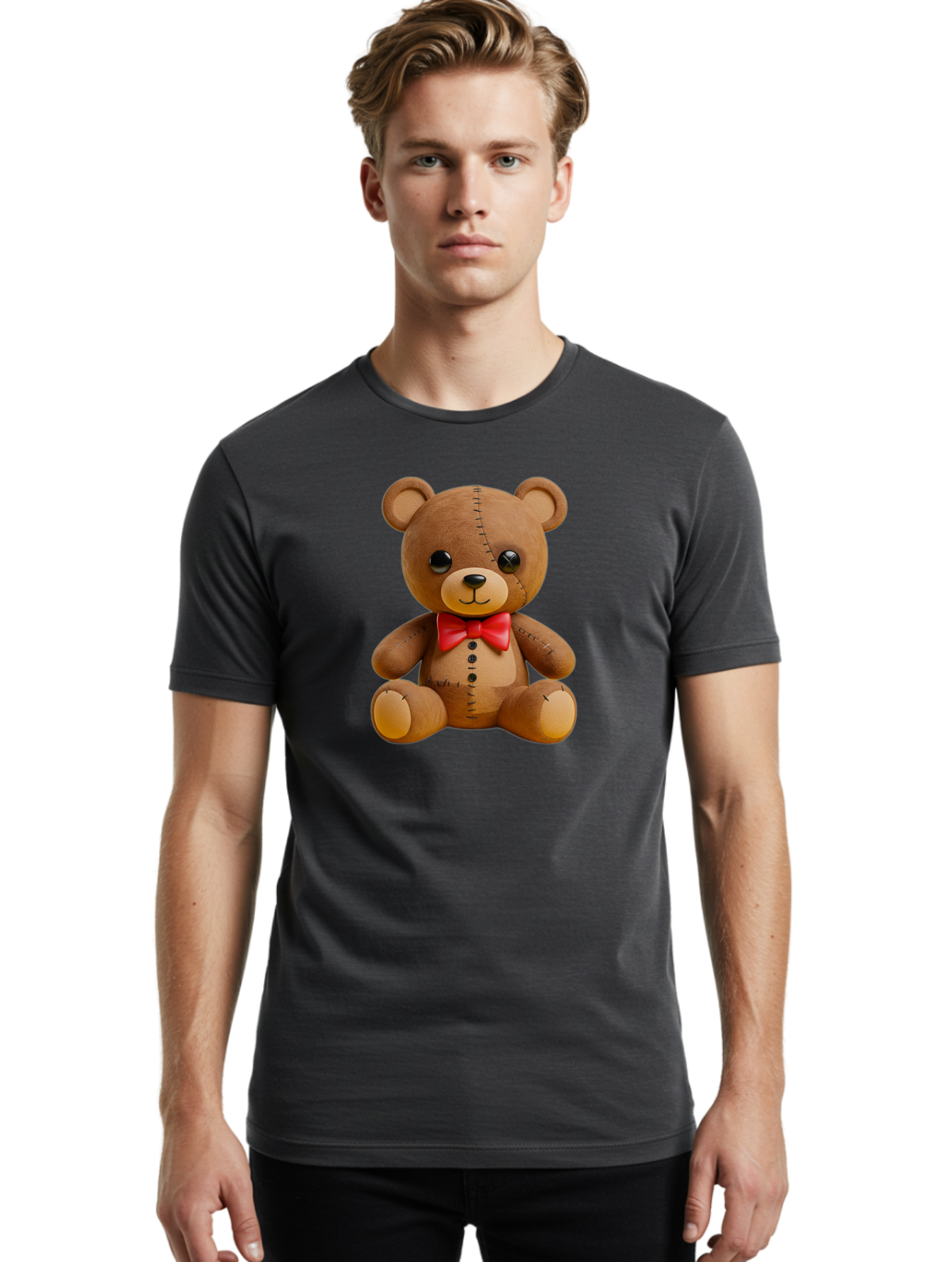 Teddy-Bear Men'S Graphic Tee, 100% Cotton, Comfortable Casual Summer Wear, Machine Washable, Vintage Camera, Old Camera, Antique Camera, Black Camera, Classic Photography, Photography Equipment, Nostalgic Device, Film Camera, Camera Art Bag060