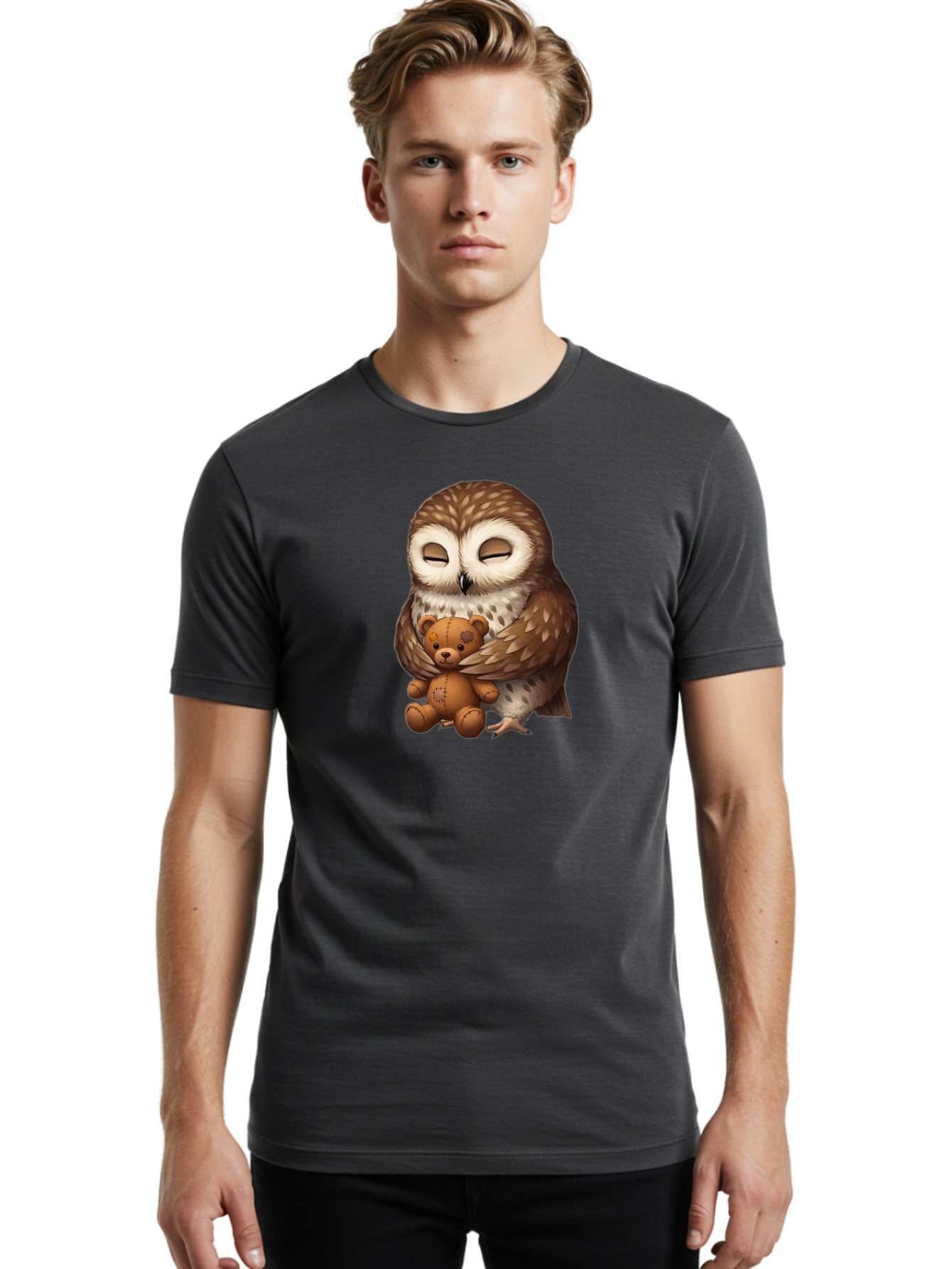 Teddy-Owl-1 Men'S Graphic Tee, 100% Cotton, Comfortable Casual Summer Wear, Machine Washable, Vintage Camera, Old Camera, Antique Camera, Black Camera, Classic Photography, Photography Equipment, Nostalgic Device, Film Camera, Camera Art Bag061