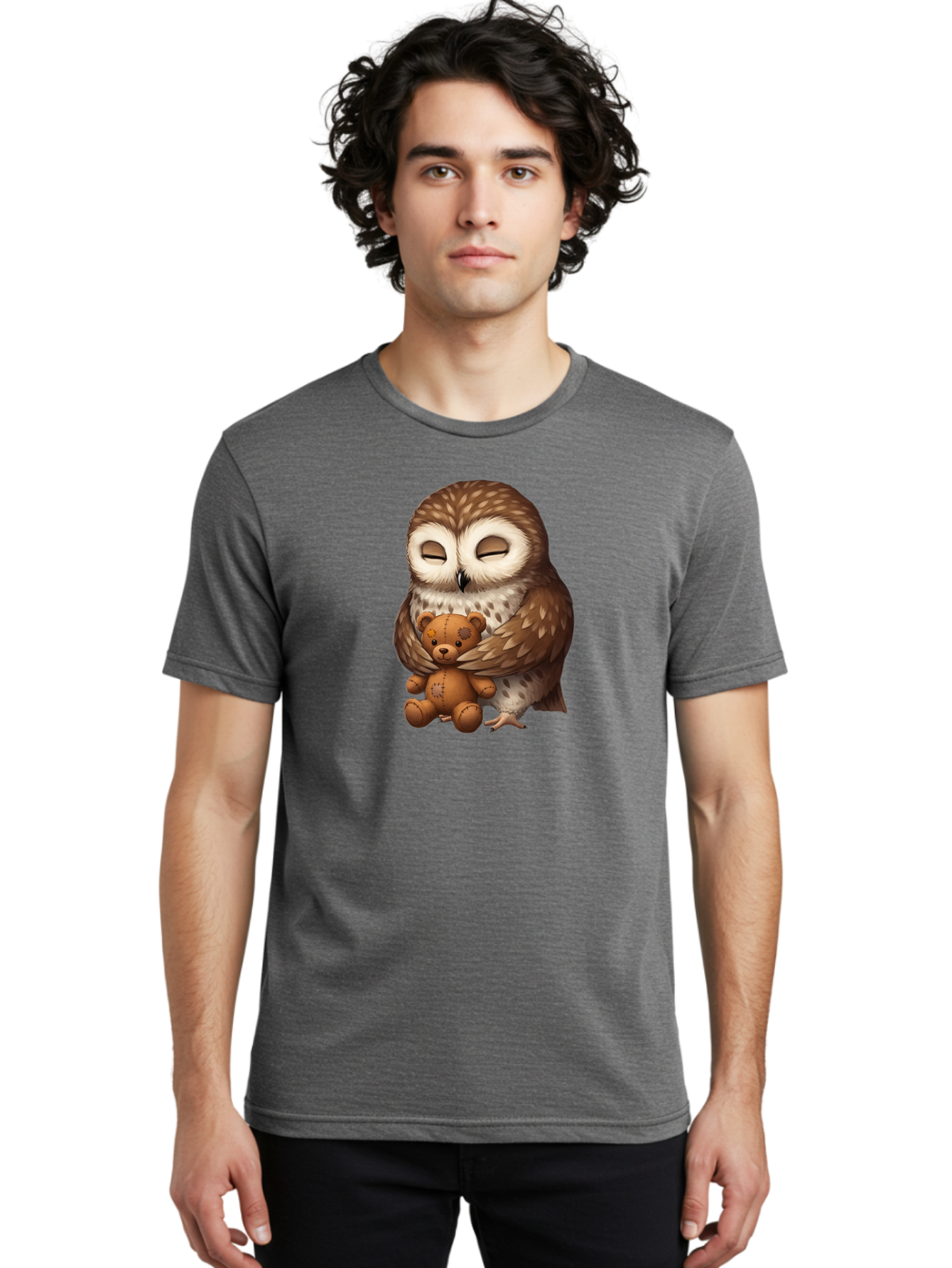 Teddy-Owl-1 Men'S Graphic Tee, 100% Cotton, Comfortable Casual Summer Wear, Machine Washable, Vintage Camera, Old Camera, Antique Camera, Black Camera, Classic Photography, Photography Equipment, Nostalgic Device, Film Camera, Camera Art Bag061