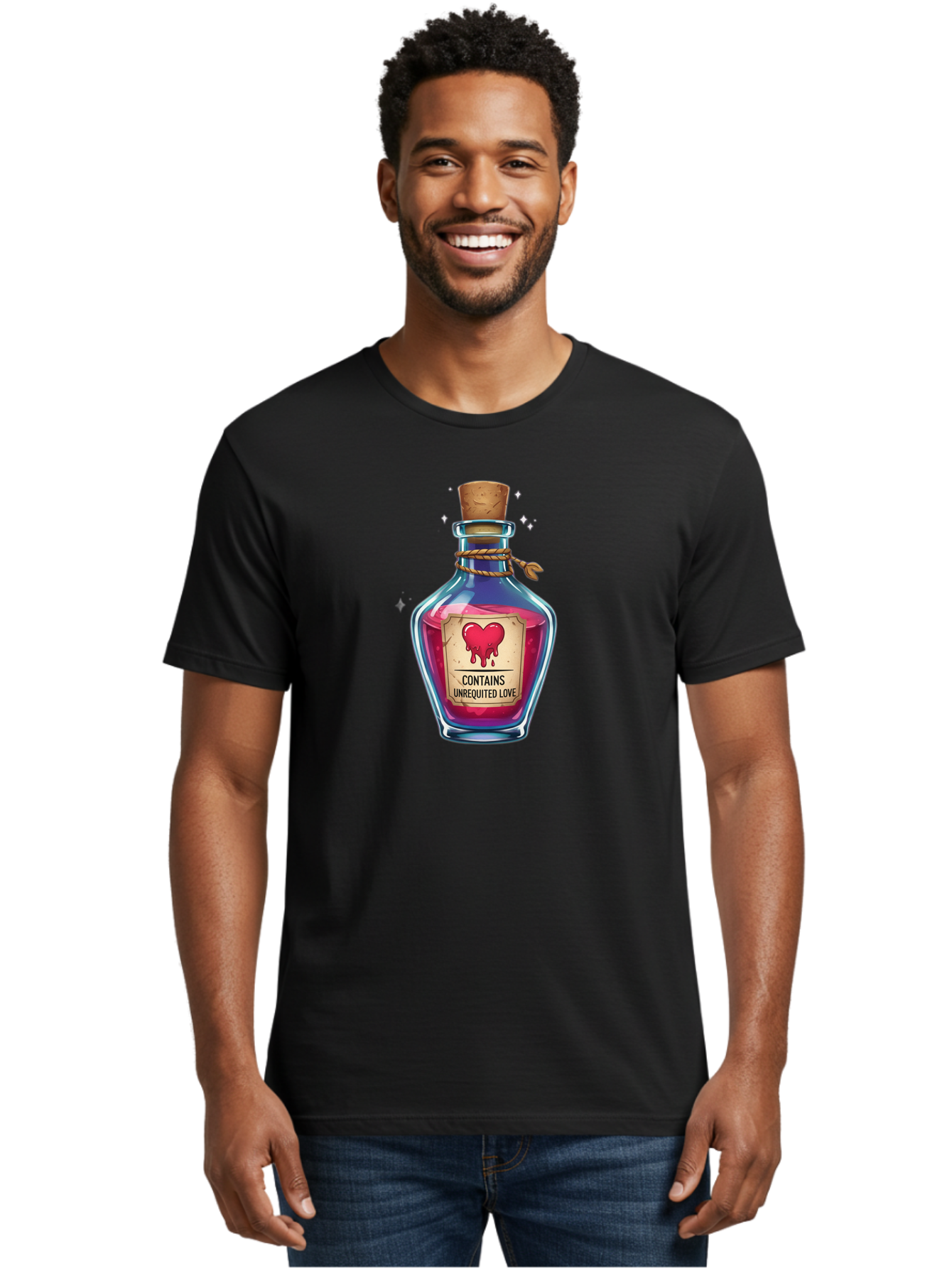 Unrequited-Love-Potion-Bottle Men'S Graphic Tee, 100% Cotton, Comfortable Casual Summer Wear, Machine Washable, Vintage Camera, Old Camera, Antique Camera, Black Camera, Classic Photography, Photography Equipment, Nostalgic Device, Bag070