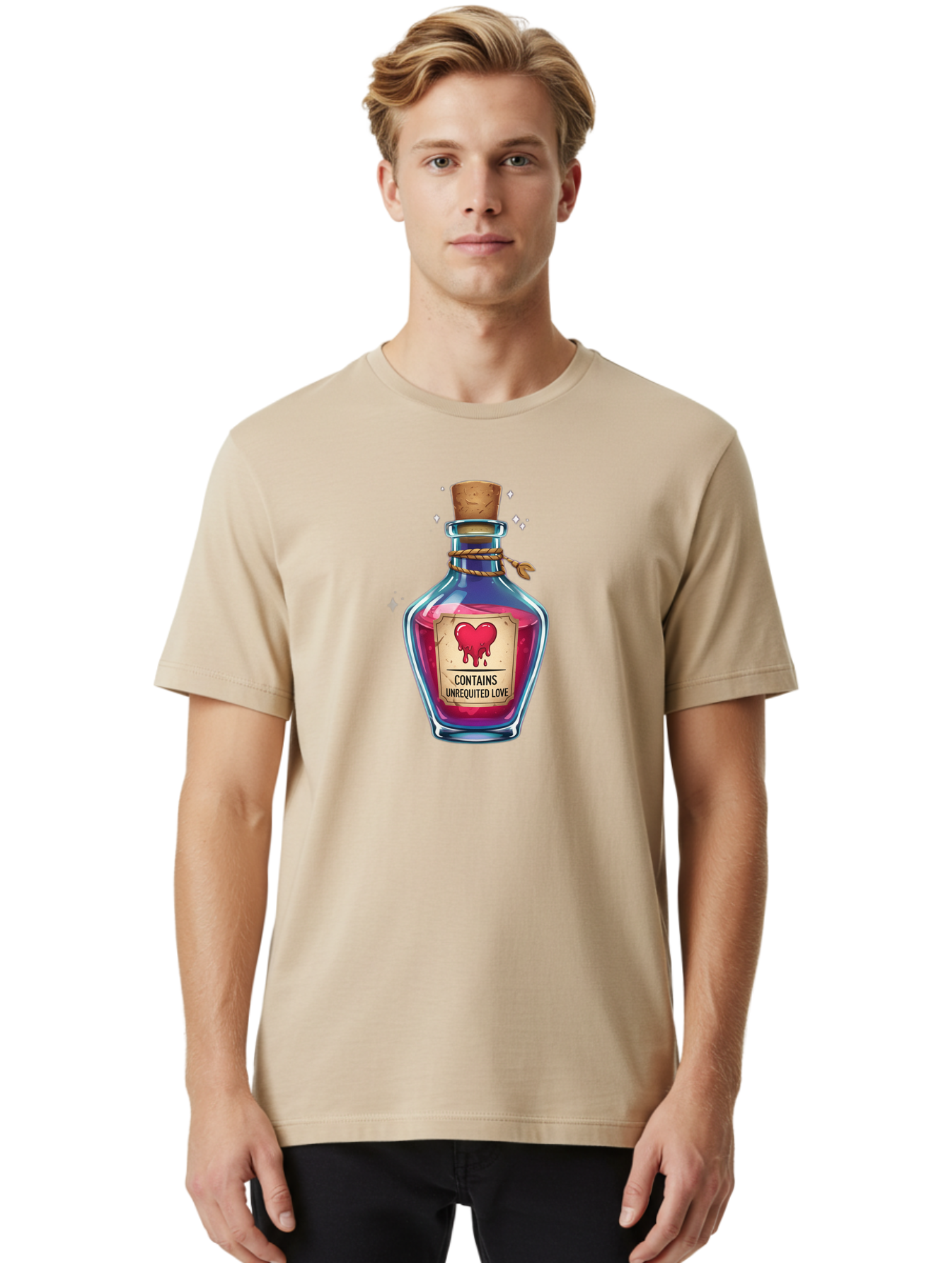 Unrequited-Love-Potion-Bottle Men'S Graphic Tee, 100% Cotton, Comfortable Casual Summer Wear, Machine Washable, Vintage Camera, Old Camera, Antique Camera, Black Camera, Classic Photography, Photography Equipment, Nostalgic Device, Bag070