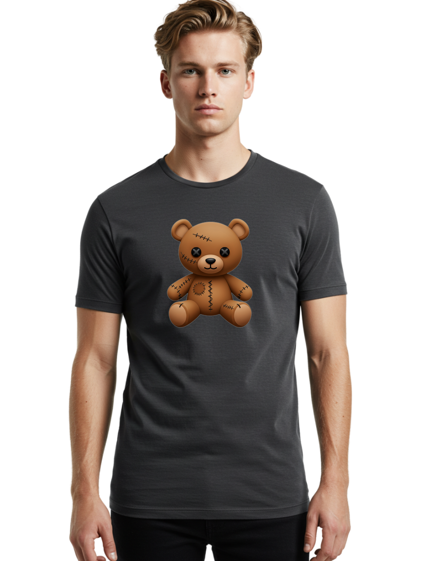 Voodoo-Teddy-Bear-1 Men'S Graphic Tee, 100% Cotton, Comfortable Casual Summer Wear, Machine Washable, Vintage Camera, Old Camera, Antique Camera, Black Camera, Classic Photography, Photography Equipment, Nostalgic Device, Film Camera, Bag073