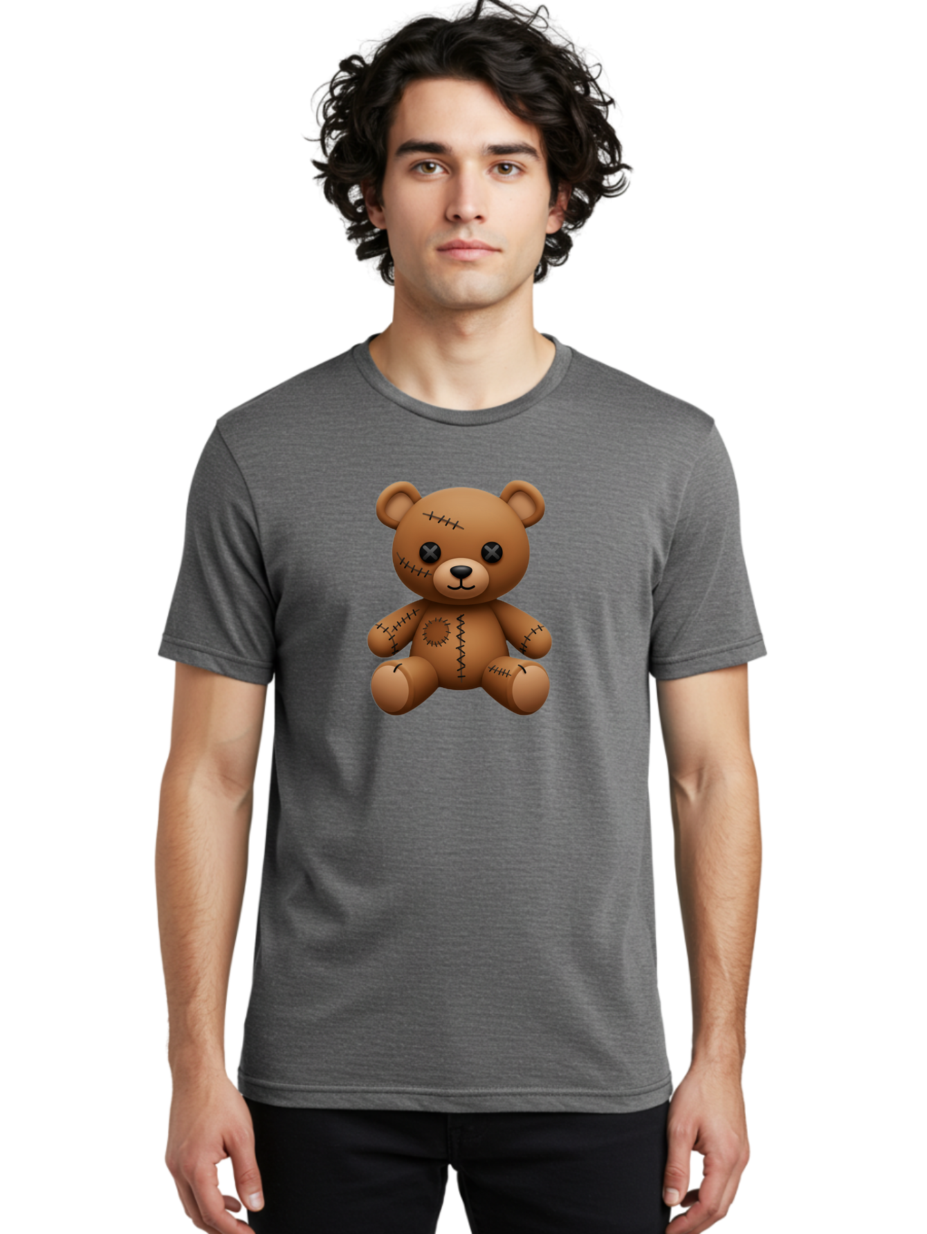 Voodoo-Teddy-Bear-1 Men'S Graphic Tee, 100% Cotton, Comfortable Casual Summer Wear, Machine Washable, Vintage Camera, Old Camera, Antique Camera, Black Camera, Classic Photography, Photography Equipment, Nostalgic Device, Film Camera, Bag073