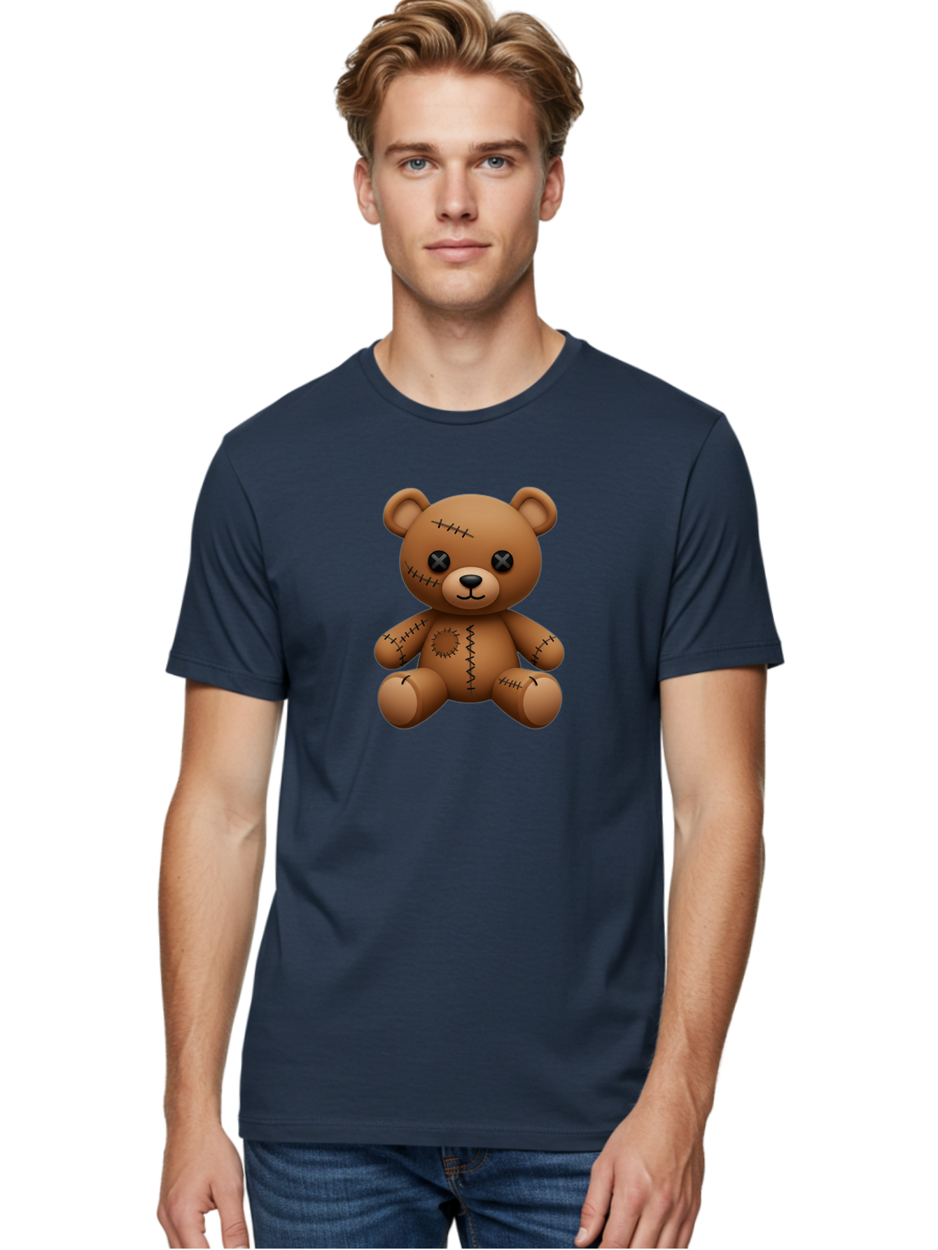 Voodoo-Teddy-Bear-1 Men'S Graphic Tee, 100% Cotton, Comfortable Casual Summer Wear, Machine Washable, Vintage Camera, Old Camera, Antique Camera, Black Camera, Classic Photography, Photography Equipment, Nostalgic Device, Film Camera, Bag073