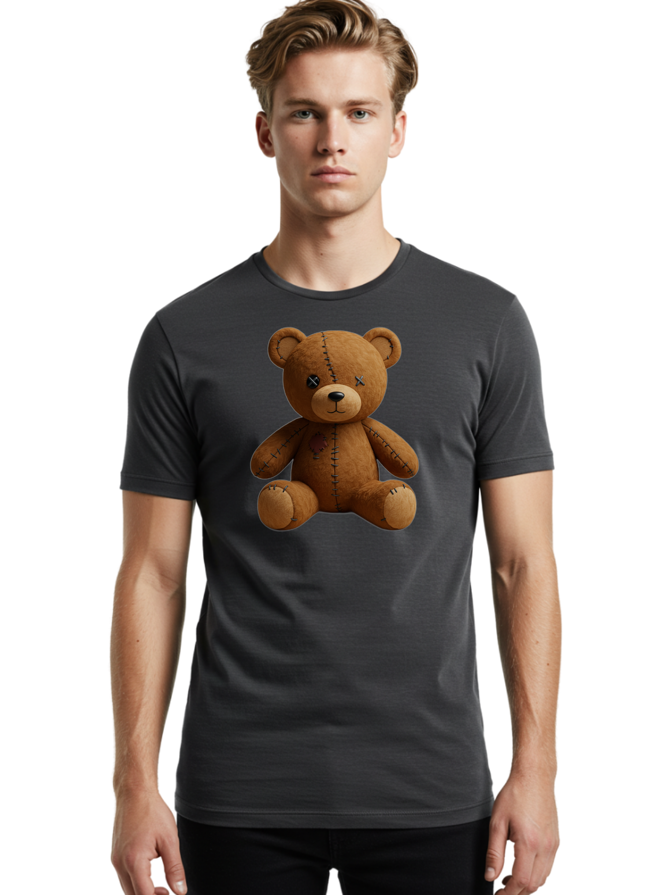 Voodoo-Teddy-Bear-11 Men'S Graphic Tee, 100% Cotton, Comfortable Casual Summer Wear, Machine Washable, Vintage Camera, Old Camera, Antique Camera, Black Camera, Classic Photography, Photography Equipment, Nostalgic Device, Film Camera, Bag075
