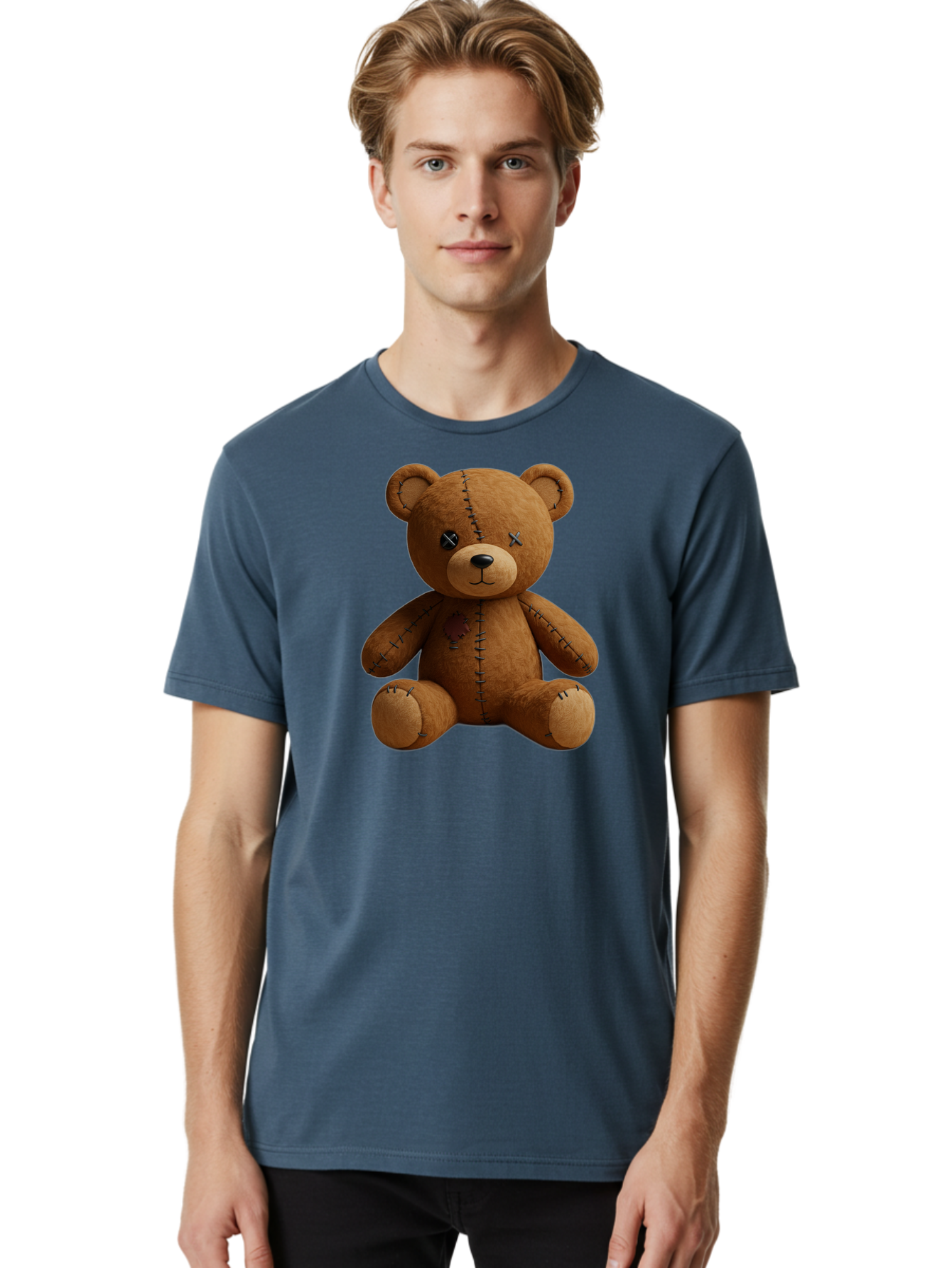 Voodoo-Teddy-Bear-11 Men'S Graphic Tee, 100% Cotton, Comfortable Casual Summer Wear, Machine Washable, Vintage Camera, Old Camera, Antique Camera, Black Camera, Classic Photography, Photography Equipment, Nostalgic Device, Film Camera, Bag075