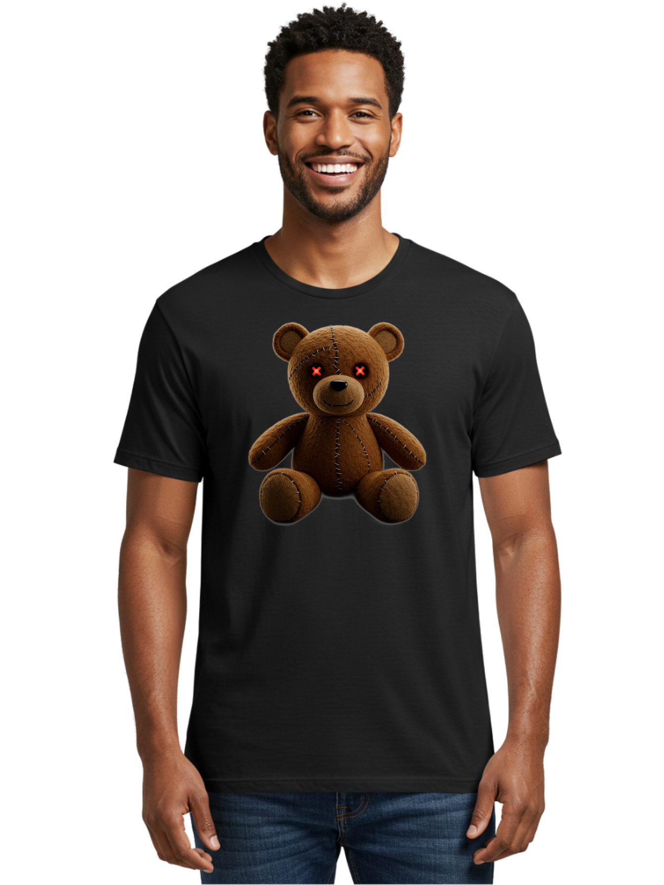 Voodoo-Teddy-Bear-12 Men'S Graphic Tee, 100% Cotton, Comfortable Casual Summer Wear, Machine Washable, Vintage Camera, Old Camera, Antique Camera, Black Camera, Classic Photography, Photography Equipment, Nostalgic Device, Film Camera, Bag076