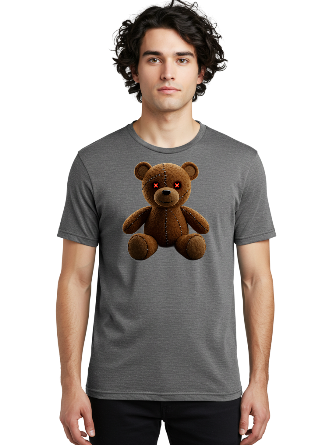 Voodoo-Teddy-Bear-12 Men'S Graphic Tee, 100% Cotton, Comfortable Casual Summer Wear, Machine Washable, Vintage Camera, Old Camera, Antique Camera, Black Camera, Classic Photography, Photography Equipment, Nostalgic Device, Film Camera, Bag076