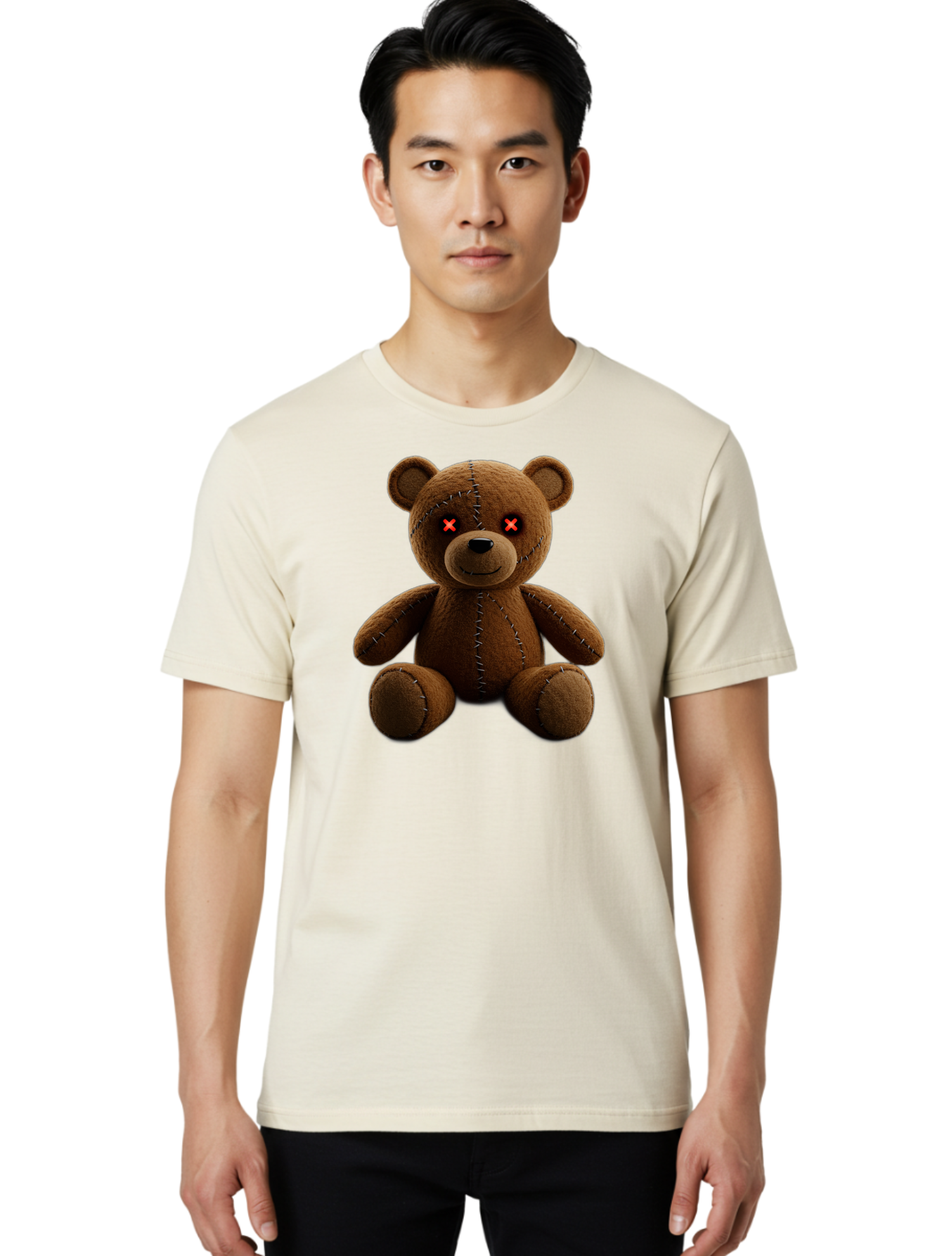 Voodoo-Teddy-Bear-12 Men'S Graphic Tee, 100% Cotton, Comfortable Casual Summer Wear, Machine Washable, Vintage Camera, Old Camera, Antique Camera, Black Camera, Classic Photography, Photography Equipment, Nostalgic Device, Film Camera, Bag076
