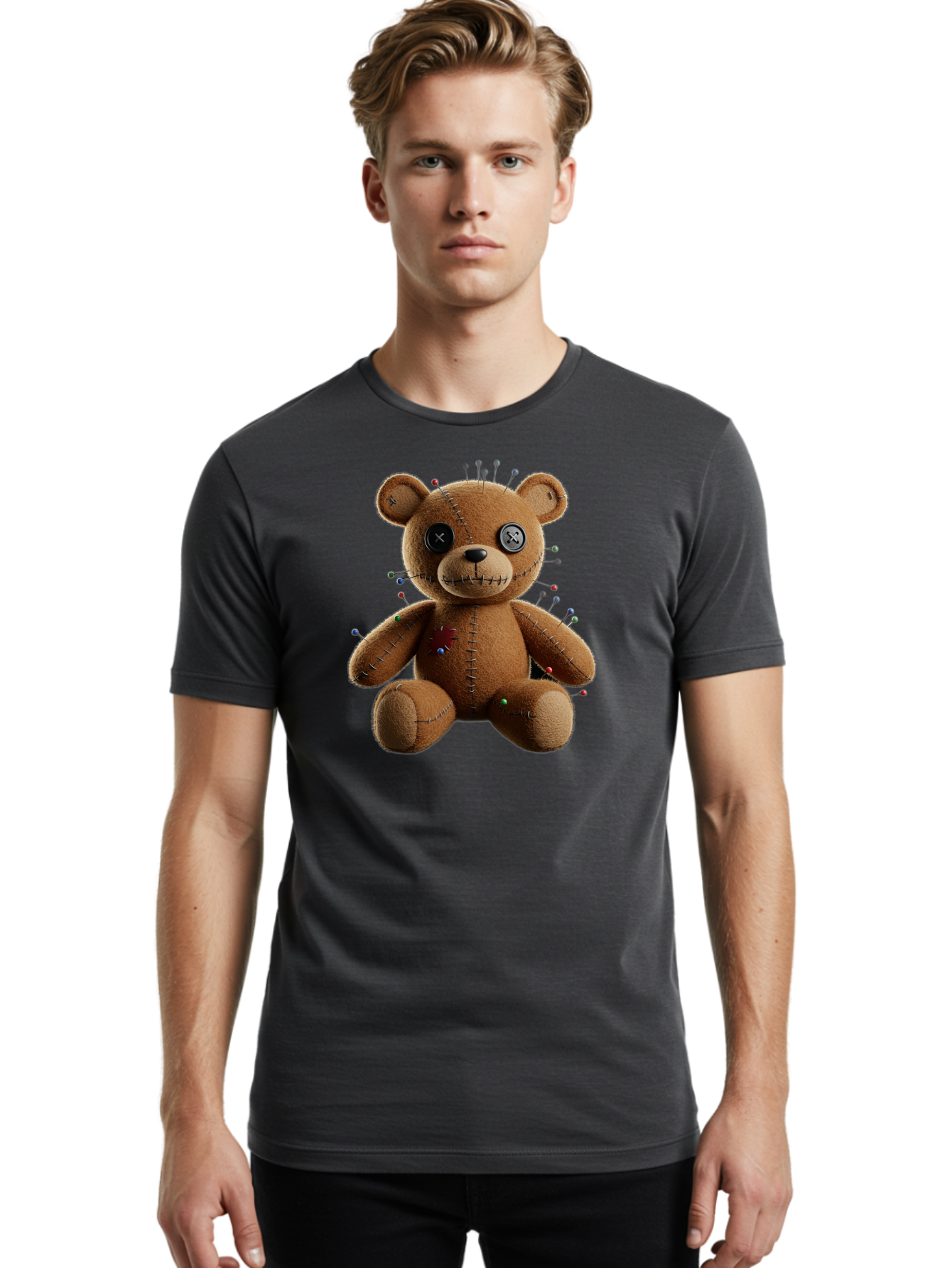 Voodoo-Teddy-Bear-13 Men'S Graphic Tee, 100% Cotton, Comfortable Casual Summer Wear, Machine Washable, Vintage Camera, Old Camera, Antique Camera, Black Camera, Classic Photography, Photography Equipment, Nostalgic Device, Film Camera, Bag077