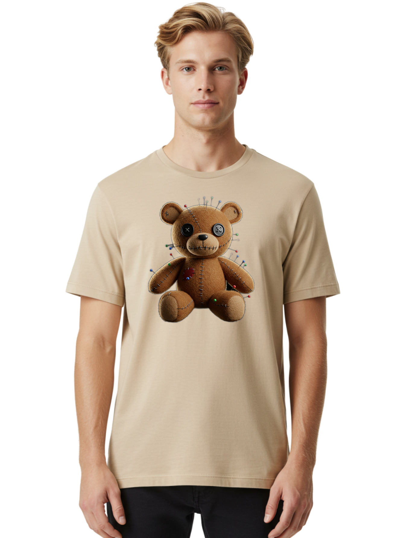 Voodoo-Teddy-Bear-13 Men'S Graphic Tee, 100% Cotton, Comfortable Casual Summer Wear, Machine Washable, Vintage Camera, Old Camera, Antique Camera, Black Camera, Classic Photography, Photography Equipment, Nostalgic Device, Film Camera, Bag077