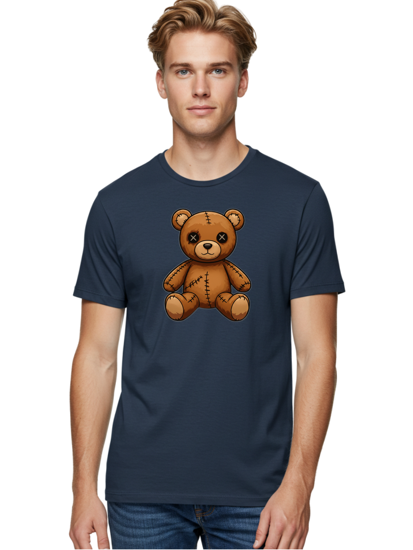 Voodoo-Teddy-Bear-3 Men'S Graphic Tee, 100% Cotton, Comfortable Casual Summer Wear, Machine Washable, Vintage Camera, Old Camera, Antique Camera, Black Camera, Classic Photography, Photography Equipment, Nostalgic Device, Film Camera, Bag081