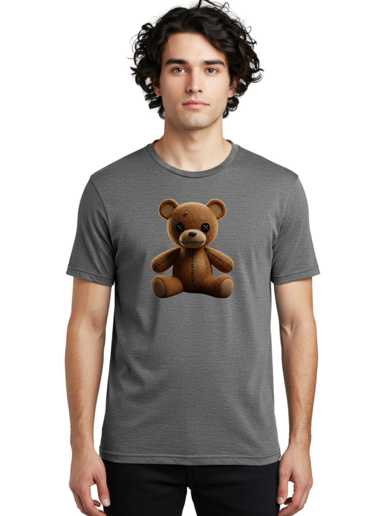 Voodoo-Teddy-Bear-4 Men'S Graphic Tee, 100% Cotton, Comfortable Casual Summer Wear, Machine Washable, Vintage Camera, Old Camera, Antique Camera, Black Camera, Classic Photography, Photography Equipment, Nostalgic Device, Film Camera, Bag082