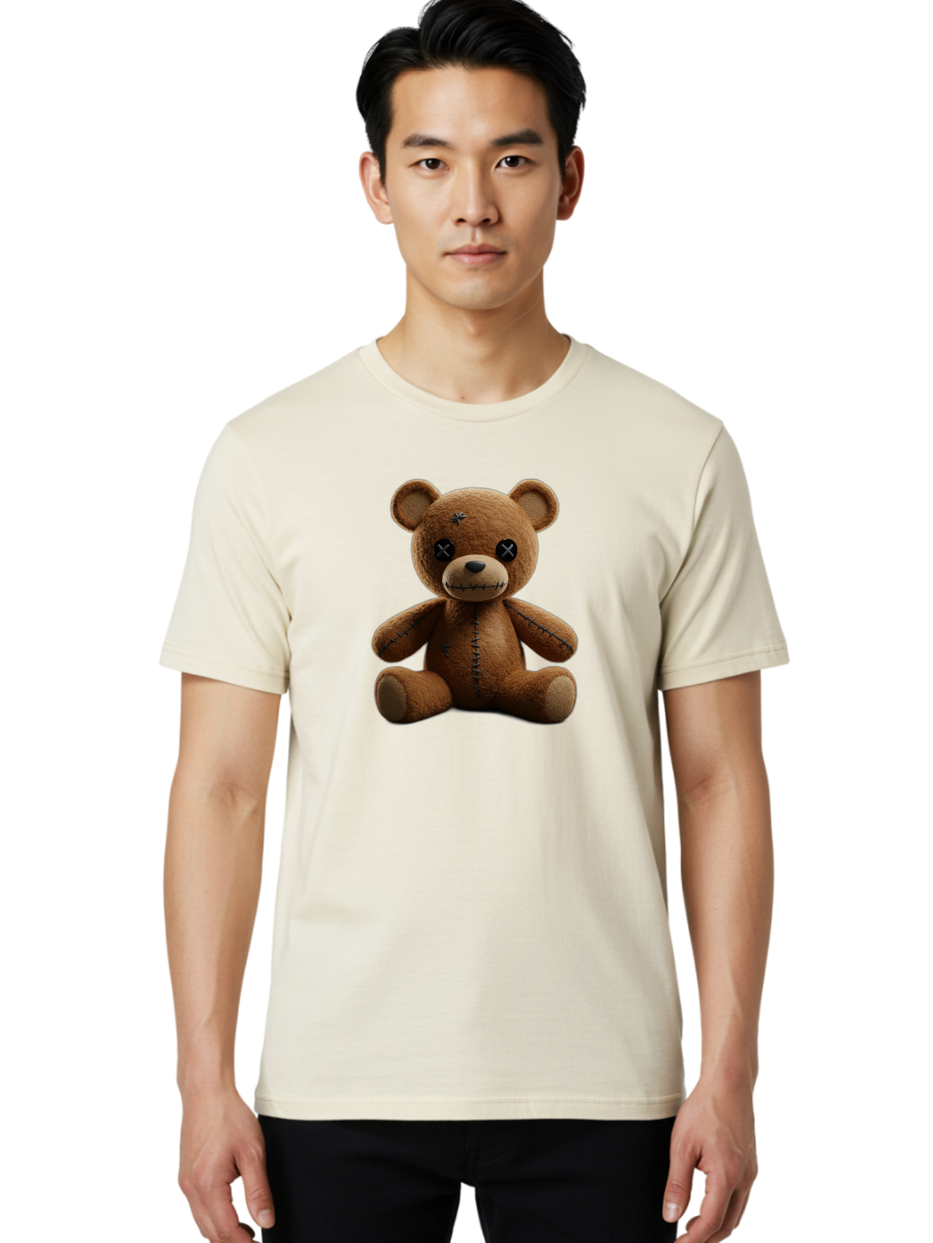 Voodoo-Teddy-Bear-4 Men'S Graphic Tee, 100% Cotton, Comfortable Casual Summer Wear, Machine Washable, Vintage Camera, Old Camera, Antique Camera, Black Camera, Classic Photography, Photography Equipment, Nostalgic Device, Film Camera, Bag082