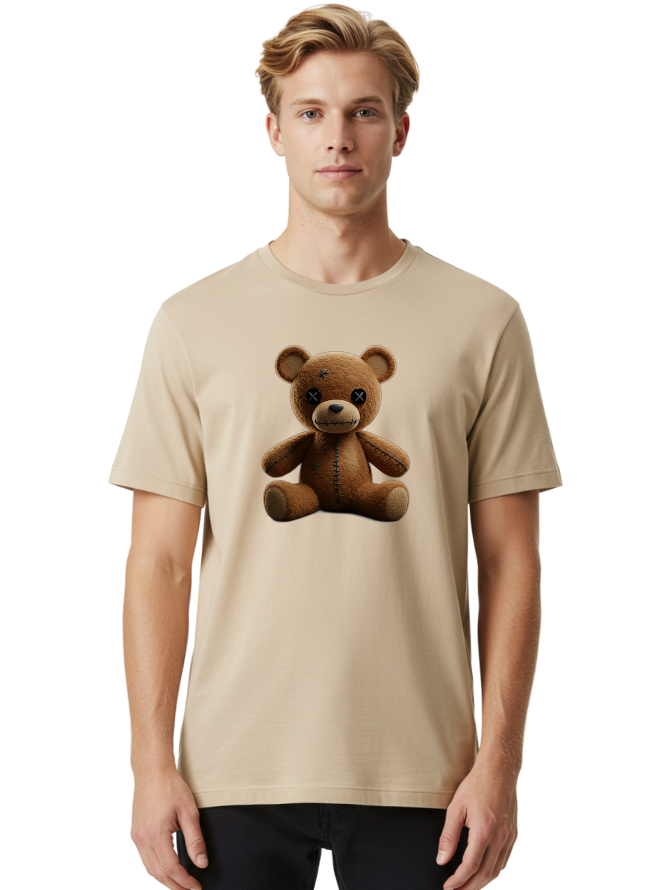 Voodoo-Teddy-Bear-4 Men'S Graphic Tee, 100% Cotton, Comfortable Casual Summer Wear, Machine Washable, Vintage Camera, Old Camera, Antique Camera, Black Camera, Classic Photography, Photography Equipment, Nostalgic Device, Film Camera, Bag082