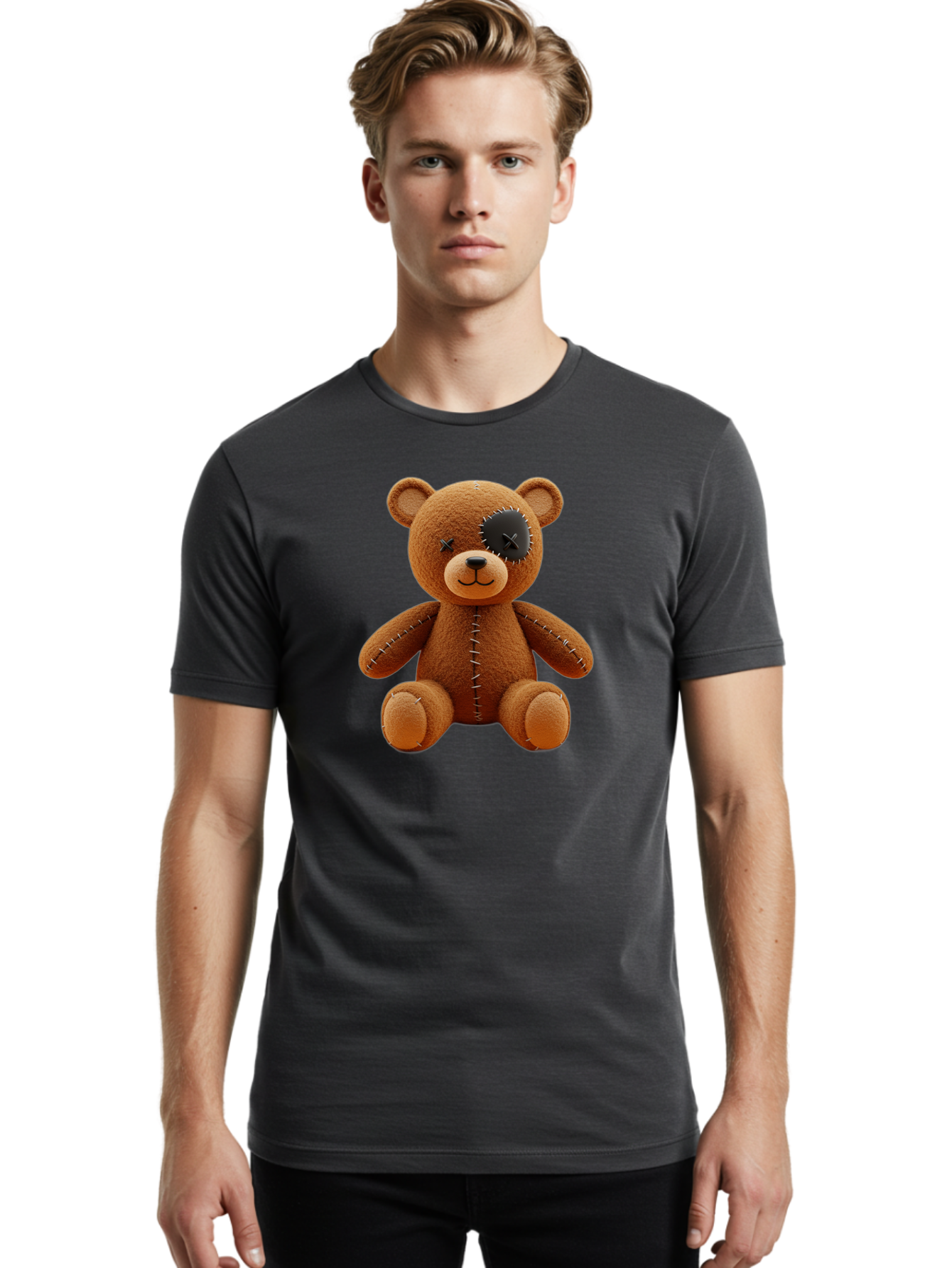 Voodoo-Teddy-Bear-7 Men'S Graphic Tee, 100% Cotton, Comfortable Casual Summer Wear, Machine Washable, Vintage Camera, Old Camera, Antique Camera, Black Camera, Classic Photography, Photography Equipment, Nostalgic Device, Film Camera, Bag085