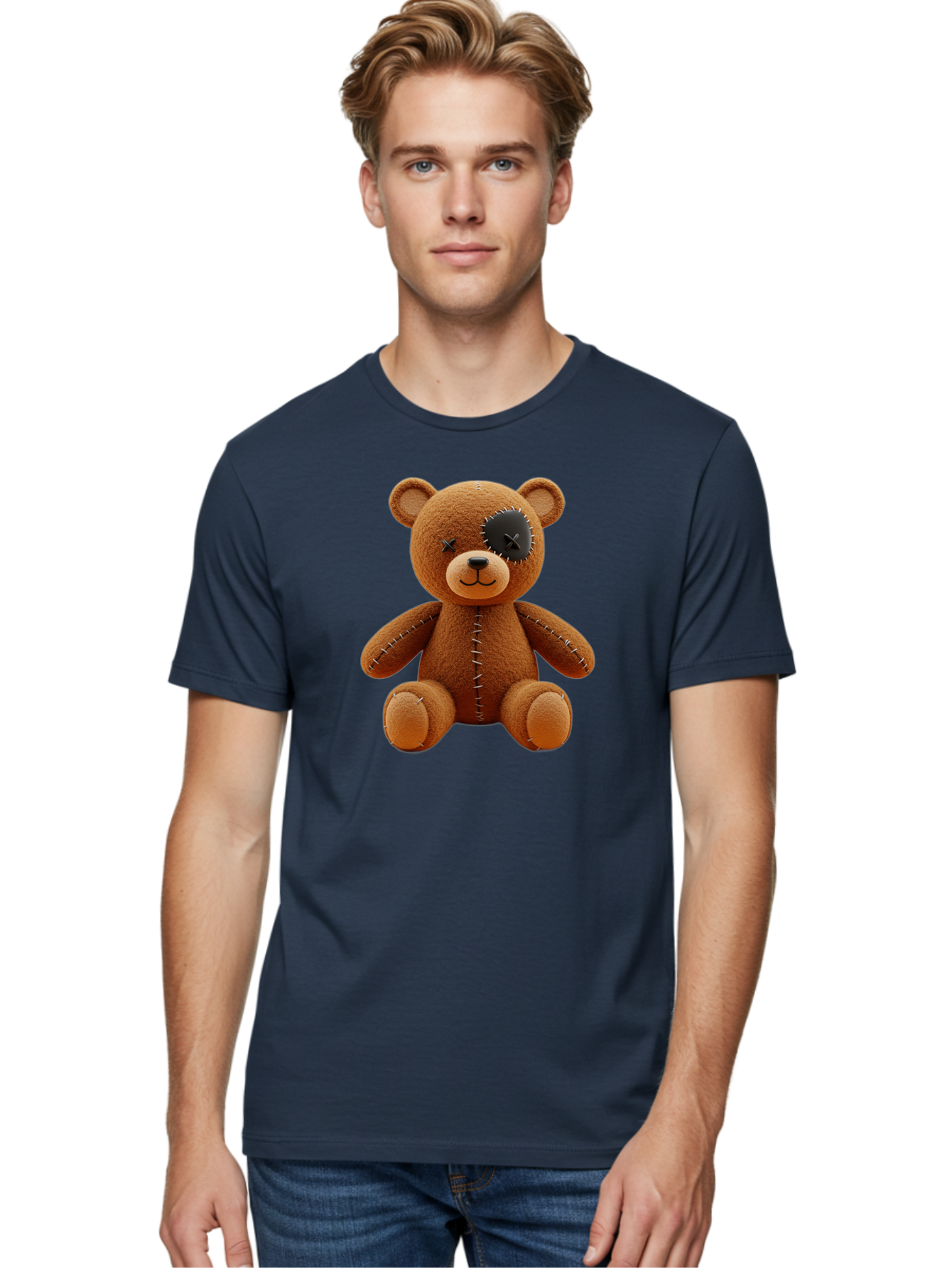 Voodoo-Teddy-Bear-7 Men'S Graphic Tee, 100% Cotton, Comfortable Casual Summer Wear, Machine Washable, Vintage Camera, Old Camera, Antique Camera, Black Camera, Classic Photography, Photography Equipment, Nostalgic Device, Film Camera, Bag085