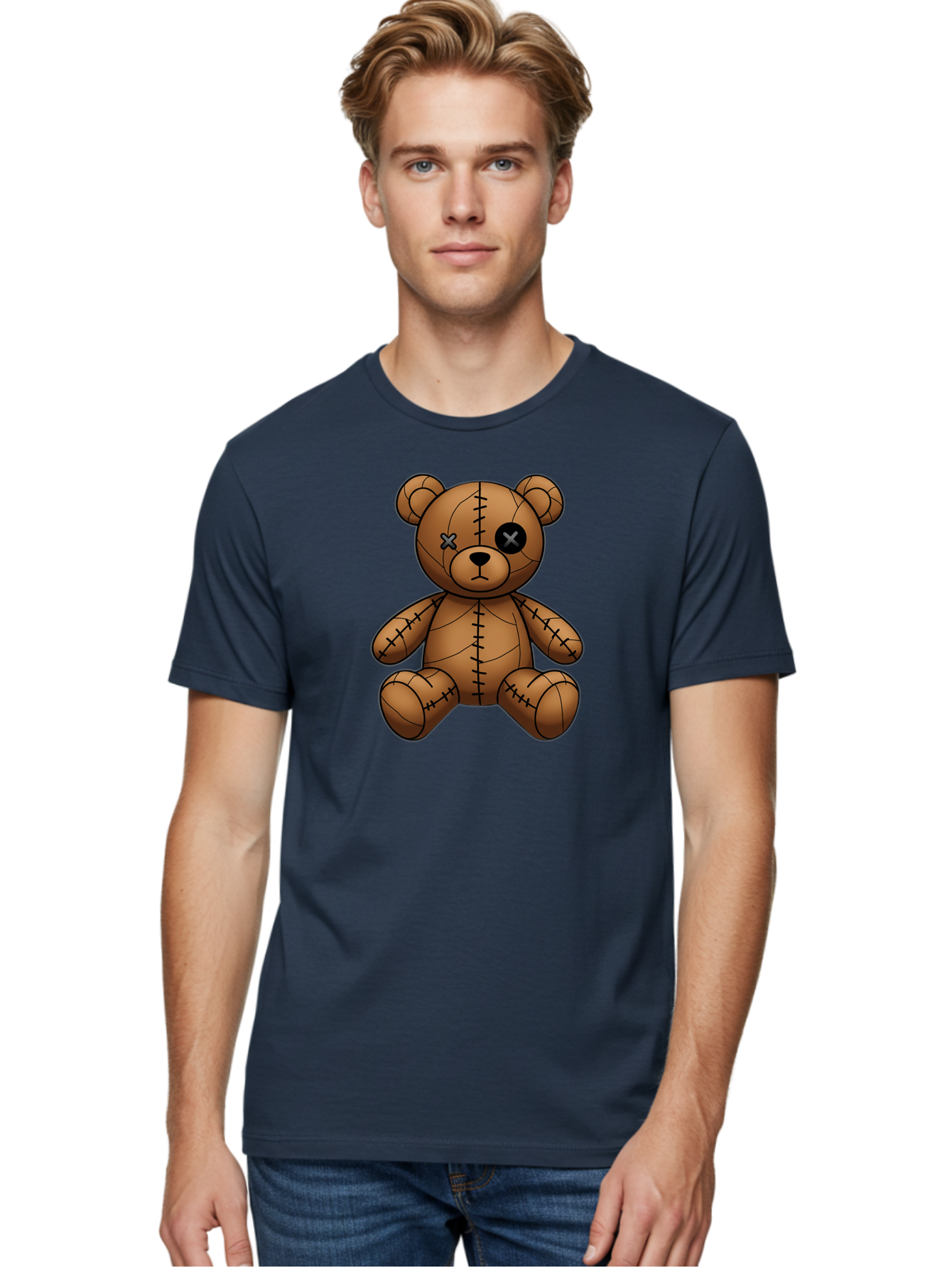 Voodoo-Teddy-Bear-9 Men'S Graphic Tee, 100% Cotton, Comfortable Casual Summer Wear, Machine Washable, Vintage Camera, Old Camera, Antique Camera, Black Camera, Classic Photography, Photography Equipment, Nostalgic Device, Film Camera, Bag087