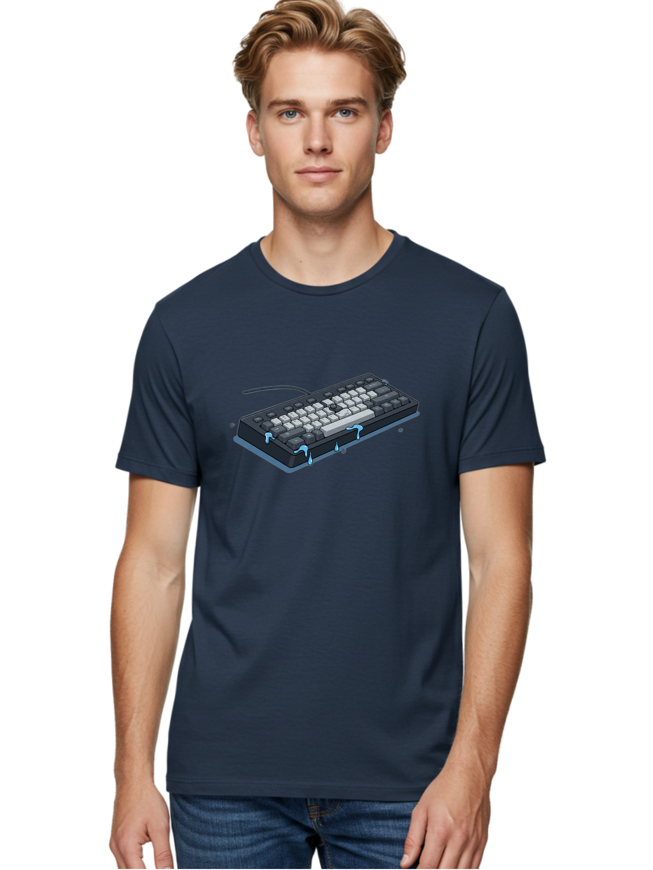 Water-Damaged-Keyboard Men'S Graphic Tee, 100% Cotton, Comfortable Casual Summer Wear, Machine Washable, Vintage Camera, Old Camera, Antique Camera, Black Camera, Classic Photography, Photography Equipment, Nostalgic Device, Film Camera, Bag095