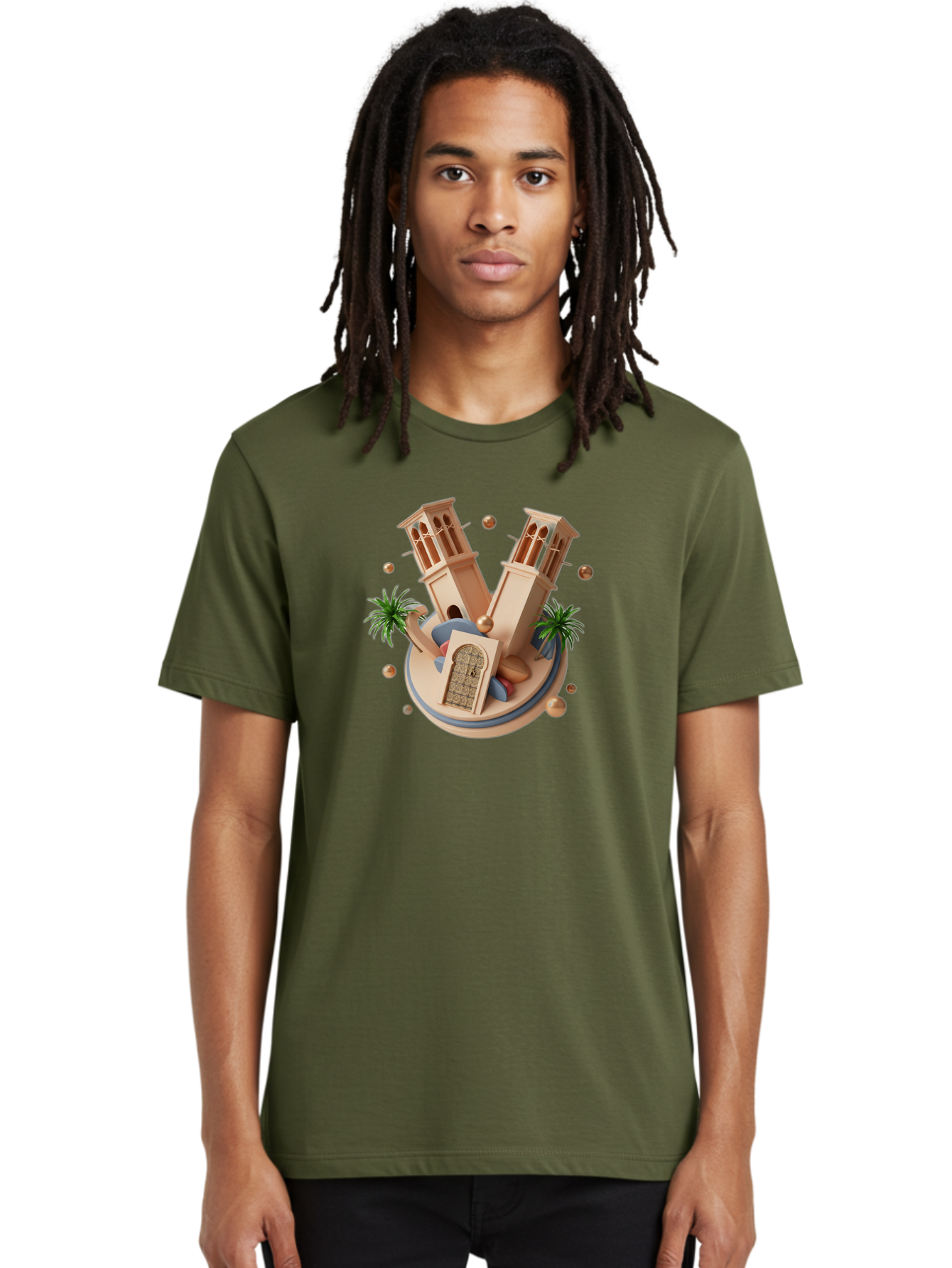 3D-Mosque-Towers Men'S Graphic Tee, 100% Cotton, Comfortable Casual Summer Wear, Machine Washable, Vintage Camera, Old Camera, Antique Camera, Black Camera, Classic Photography, Photography Equipment, Nostalgic Device, Film Camera, Camera Art Bag109