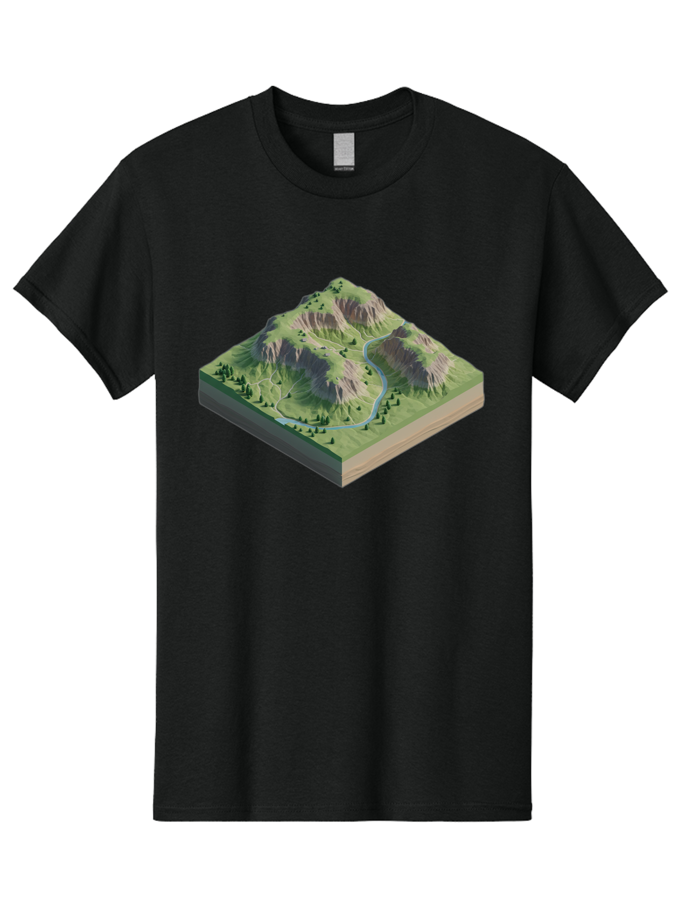 3D-Mountain-Landscape Men'S Graphic Tee, 100% Cotton, Comfortable Casual Summer Wear, Machine Washable, Vintage Camera, Old Camera, Antique Camera, Black Camera, Classic Photography, Photography Equipment, Nostalgic Device, Film Camera, Bag110